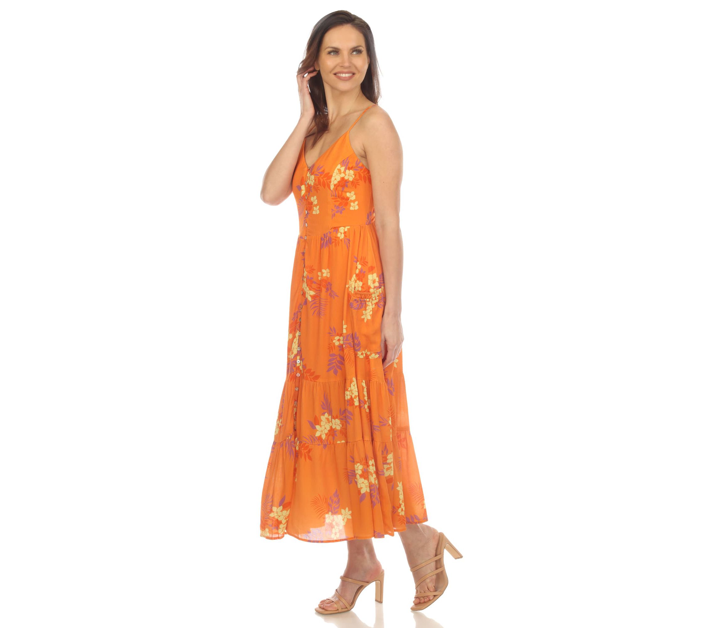 V-Neck Floral Print Maxi Dress
