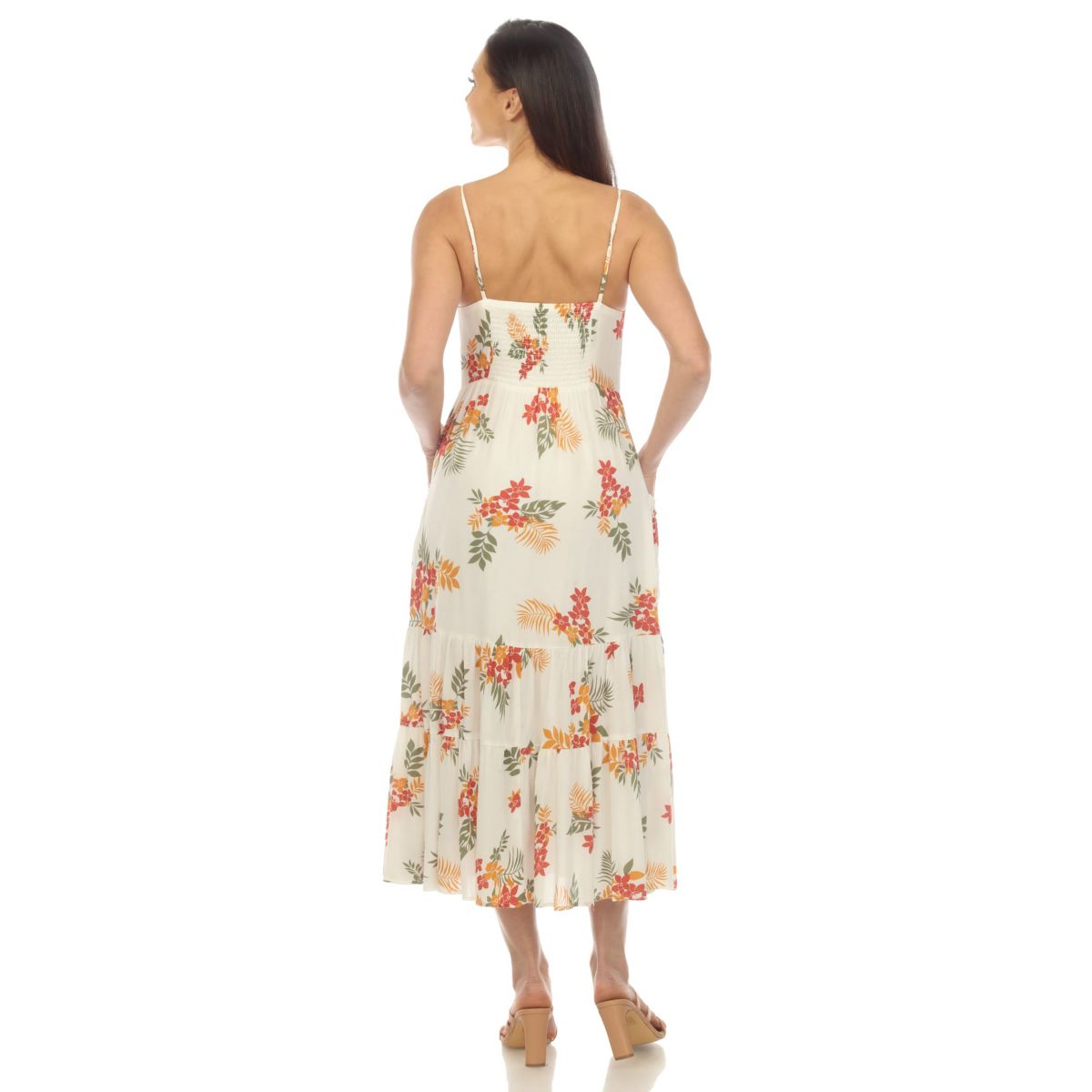 V-Neck Floral Print Maxi Dress