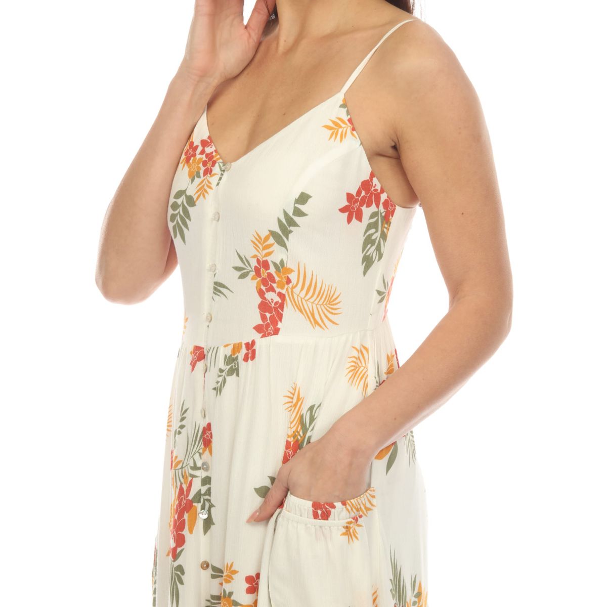 V-Neck Floral Print Maxi Dress