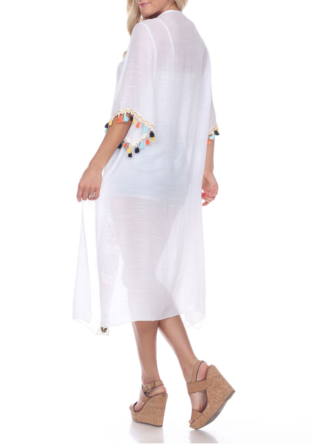 Womens Crochet Kimono Cover-Up