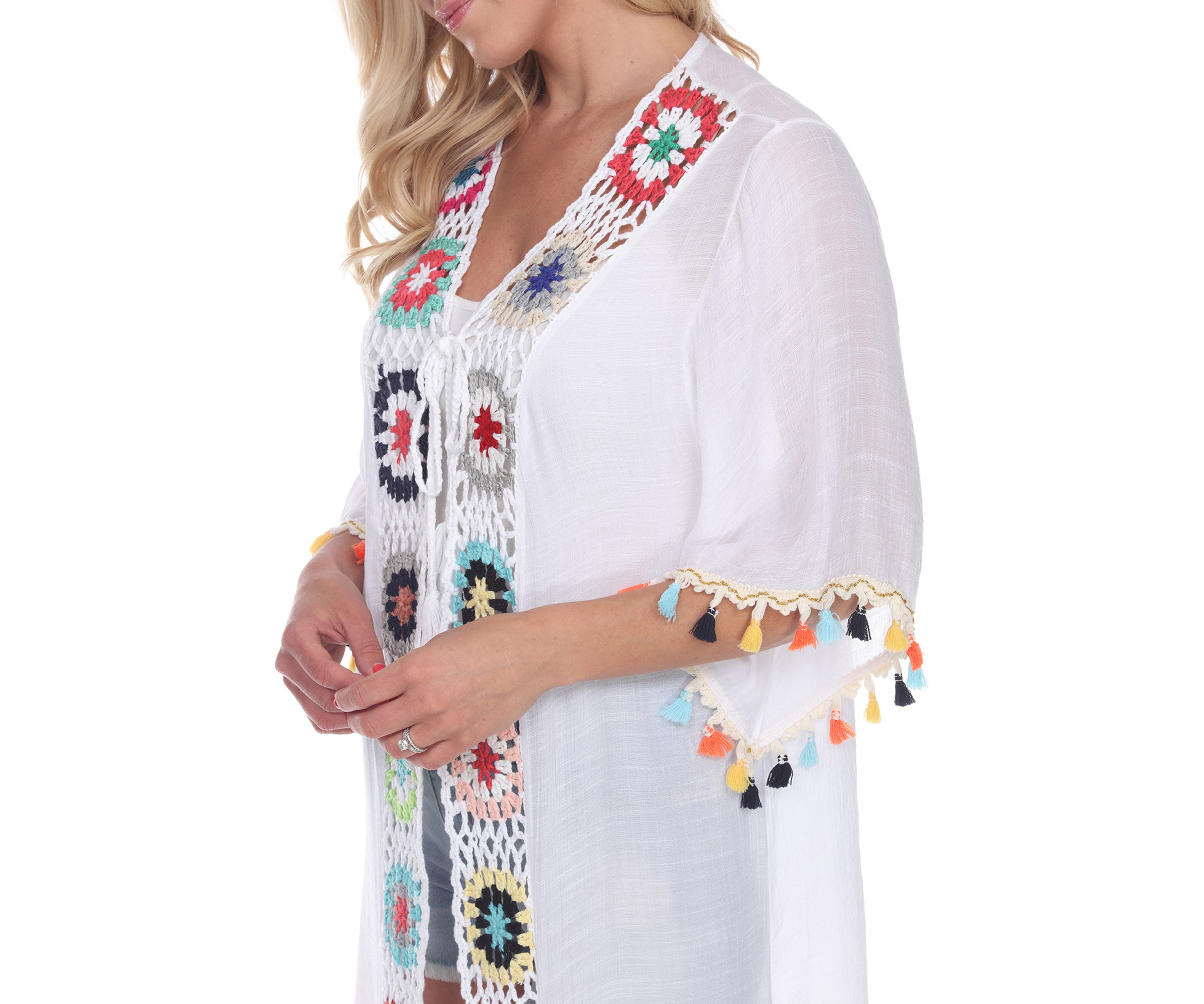 Womens Crochet Kimono Cover-Up