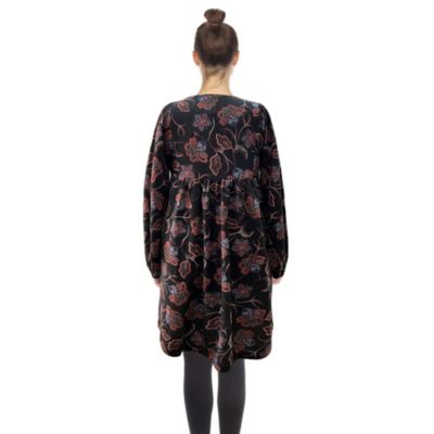 Women's Paisley Floral Embroidered Sweater Dress