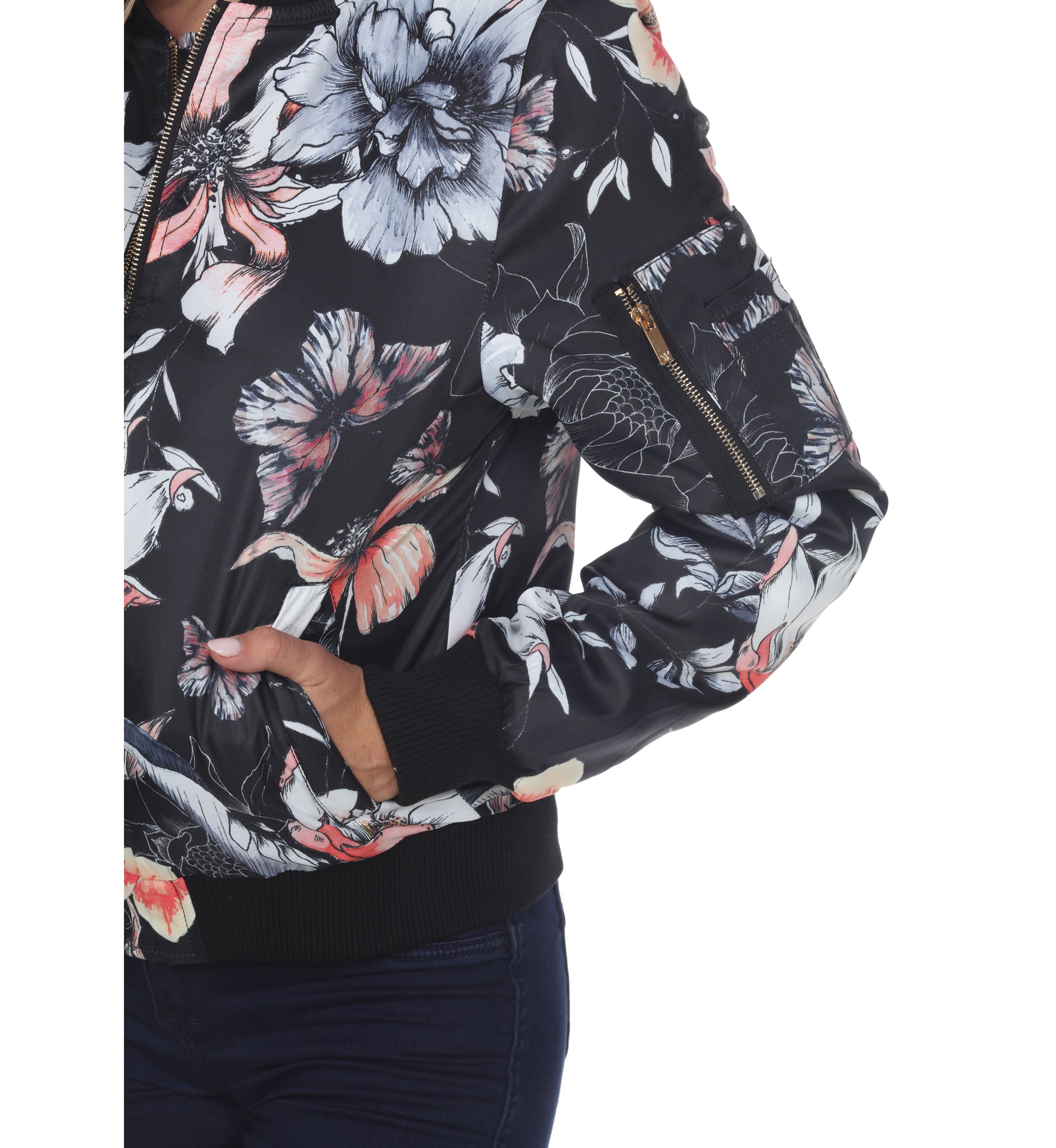 Floral Bomber Jacket