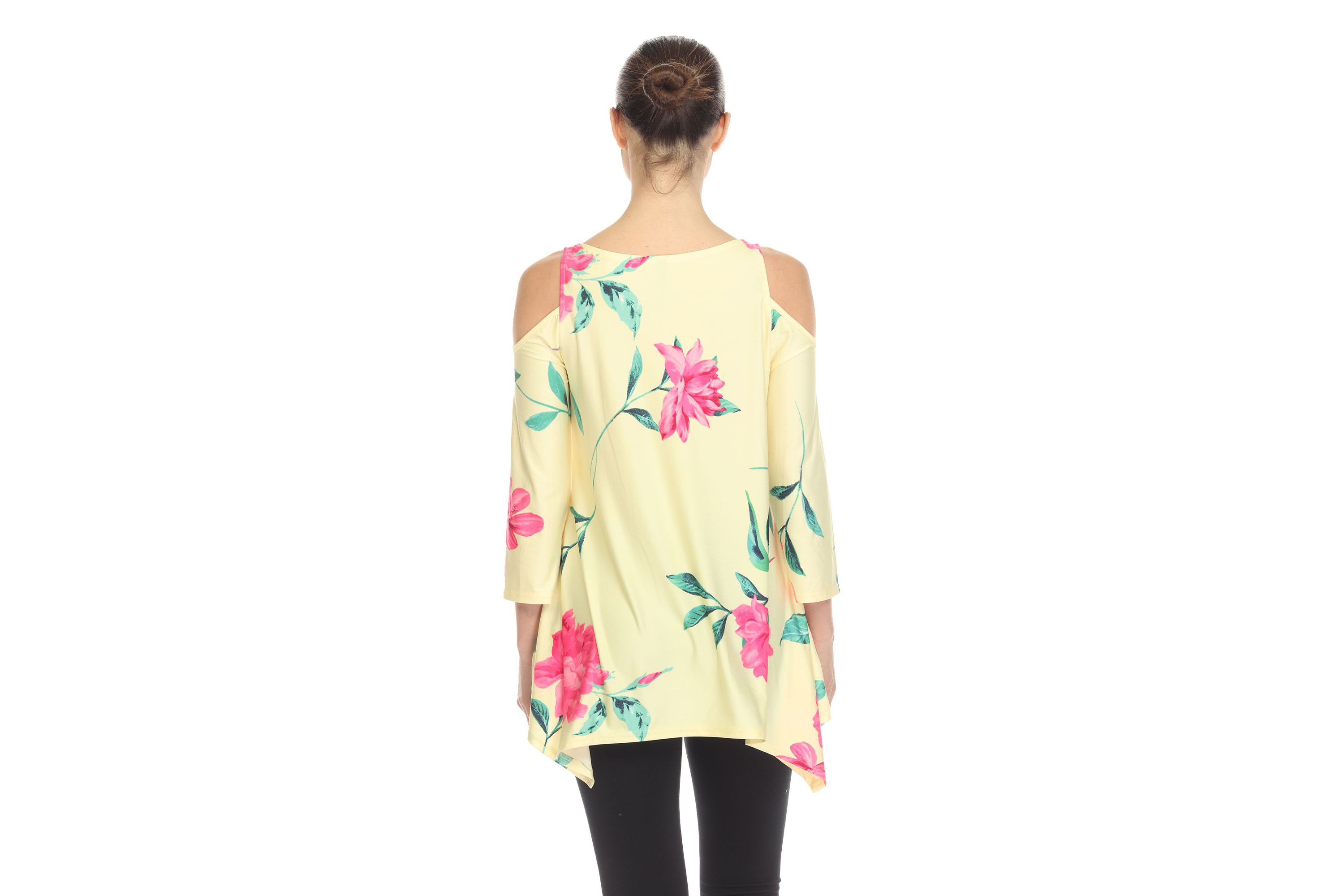 Maternity Floral Printed Cold Shoulder Tunic