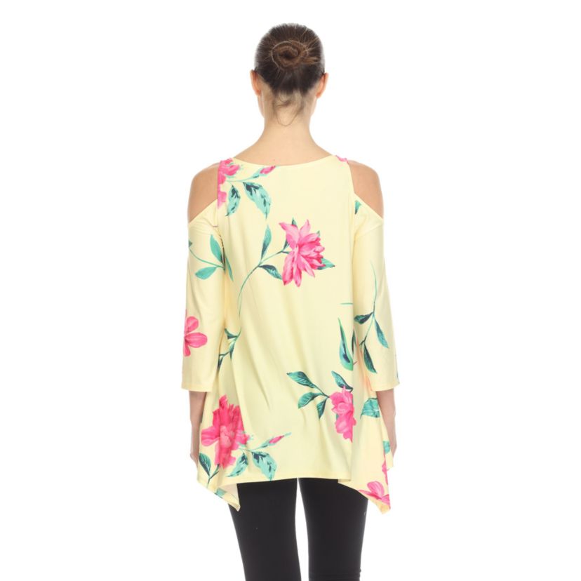 Maternity Floral Printed Cold Shoulder Tunic