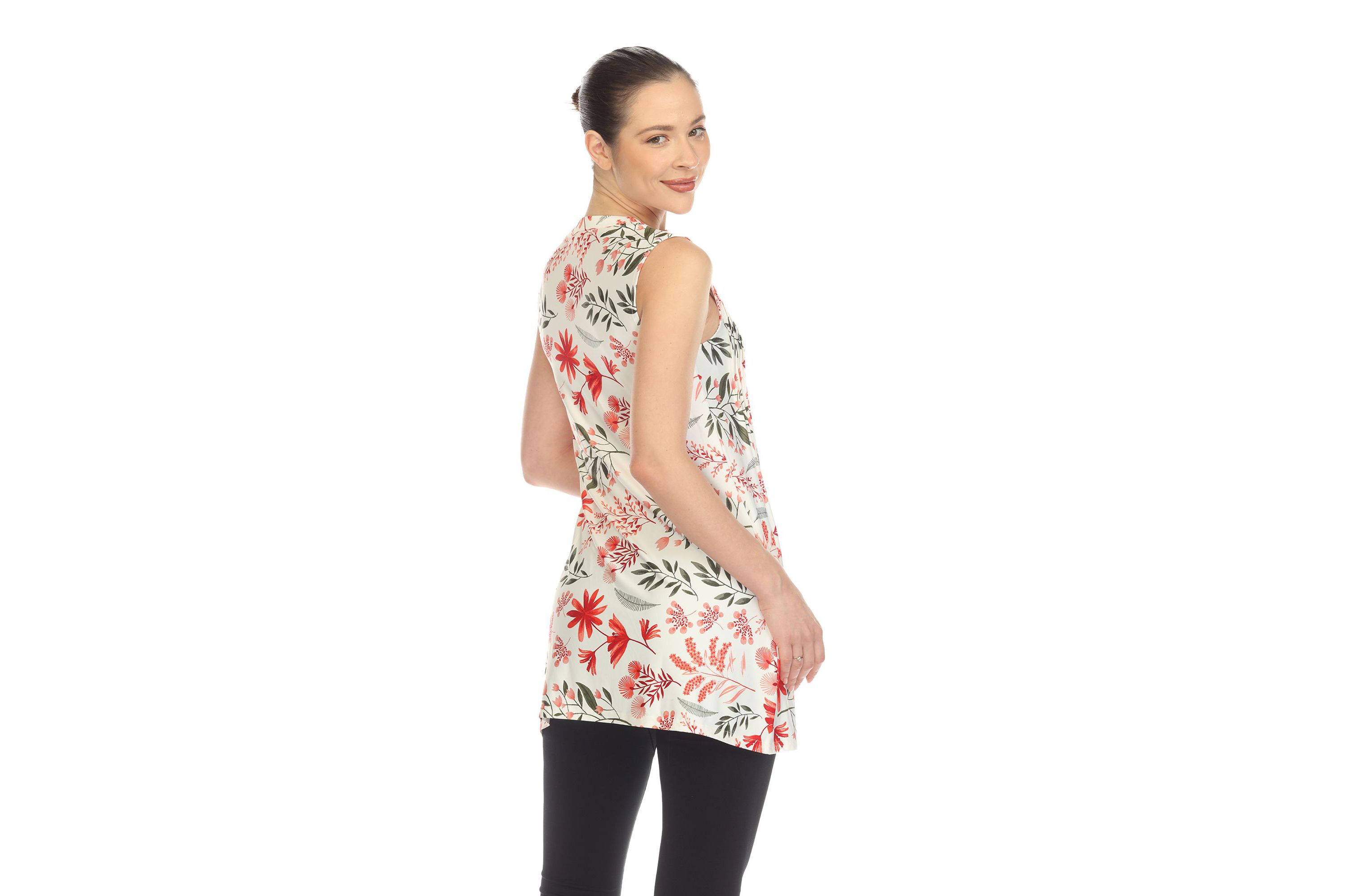 Maternity Floral Sleeveless Tunic Top