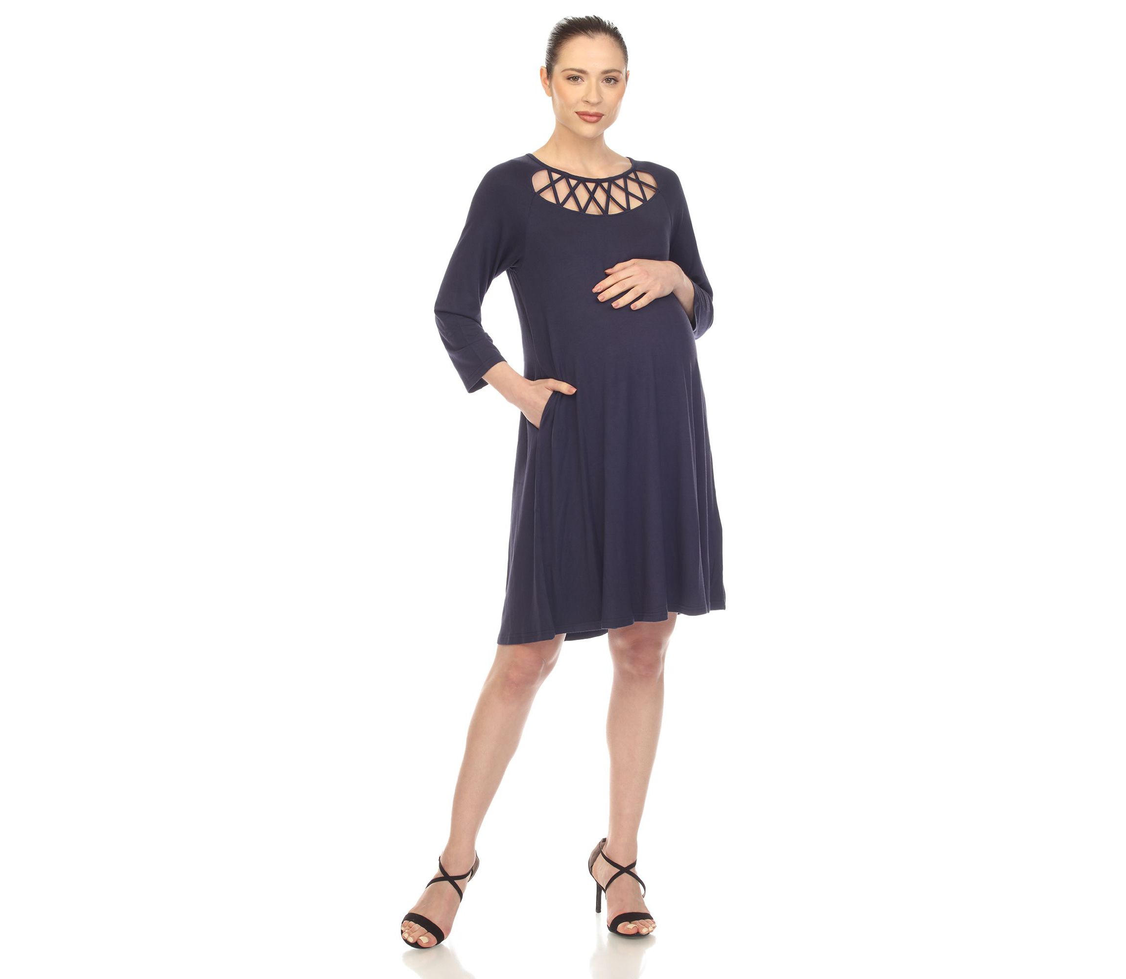 Maternity CrissCross Neckline Swing Dress