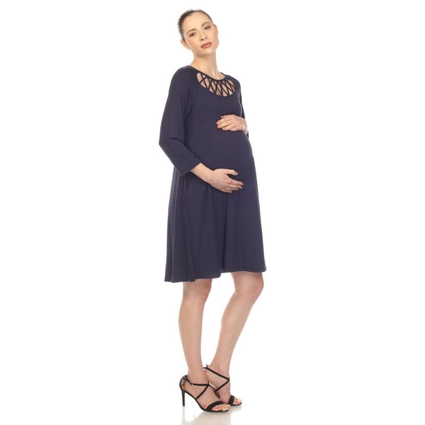 Maternity CrissCross Neckline Swing Dress