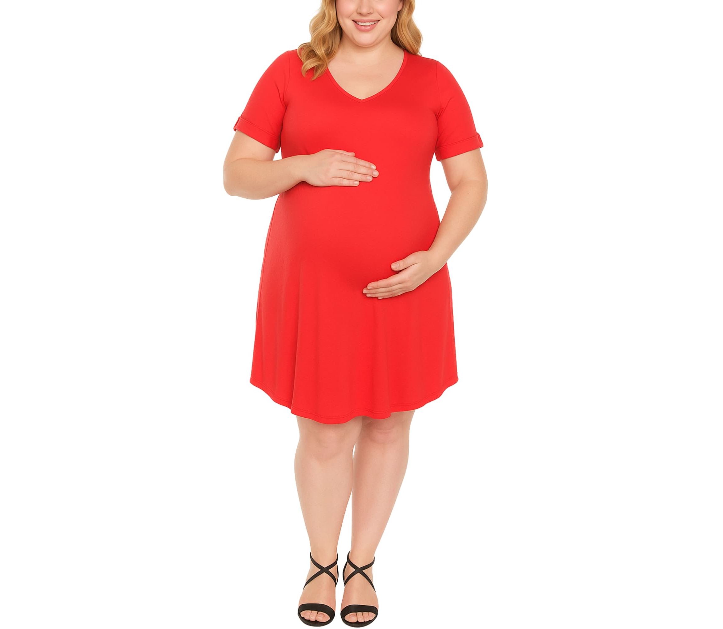 V-Neck Maternity Swing Dress