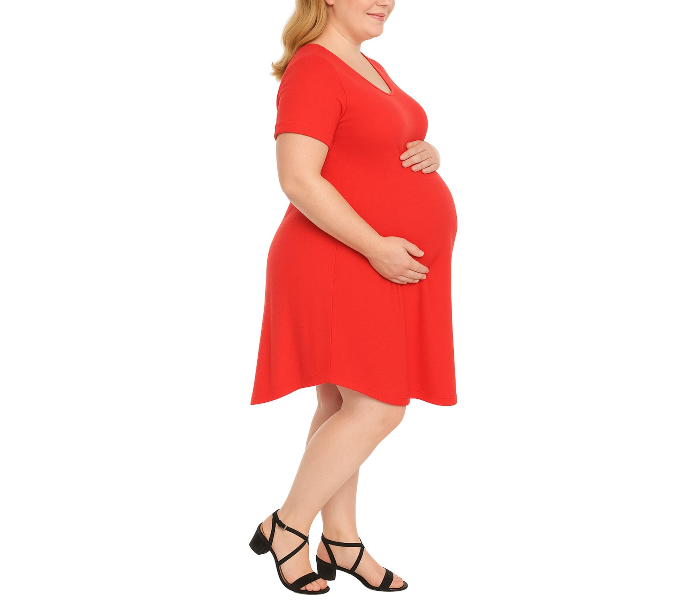 V-Neck Maternity Swing Dress