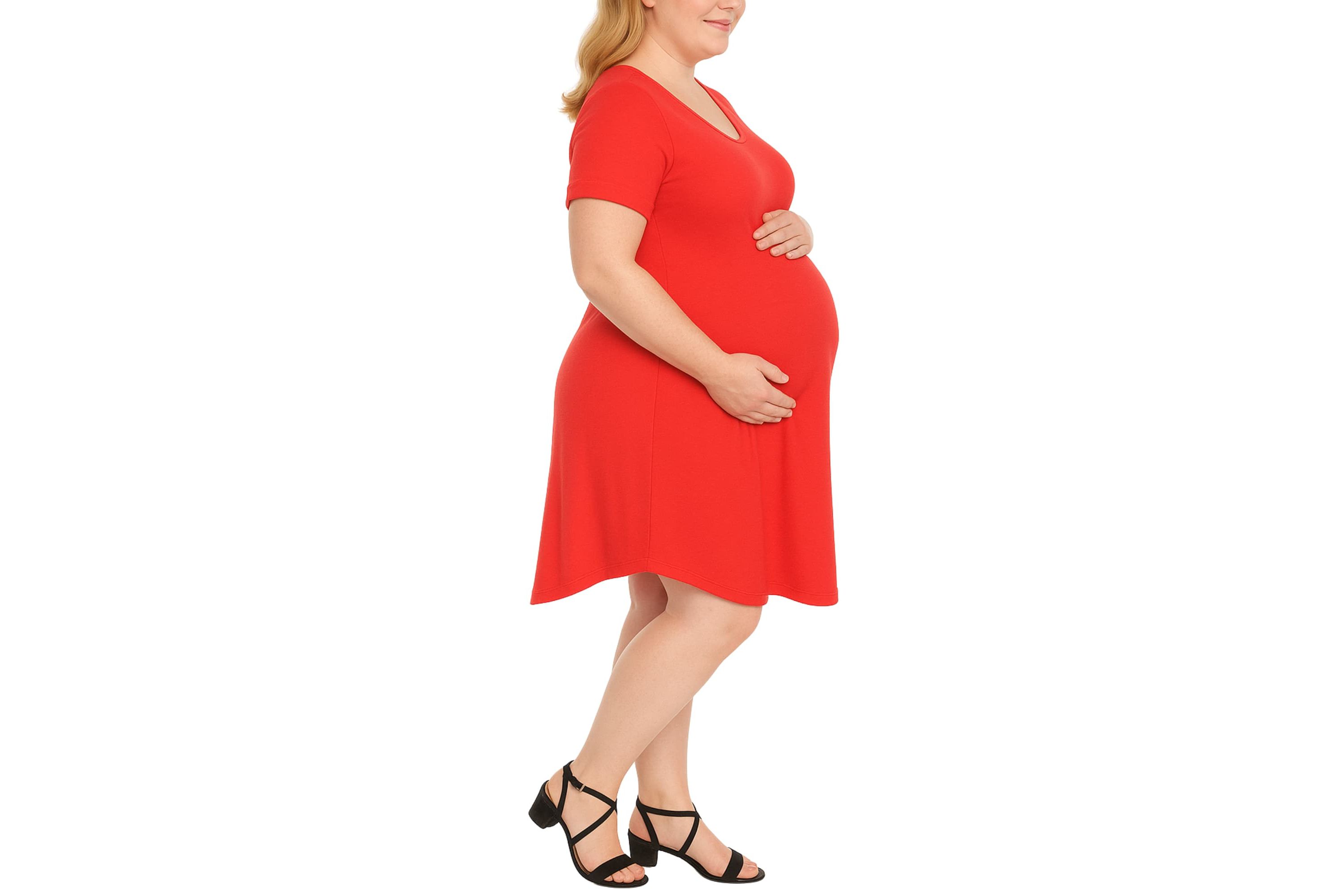 V-Neck Maternity Swing Dress