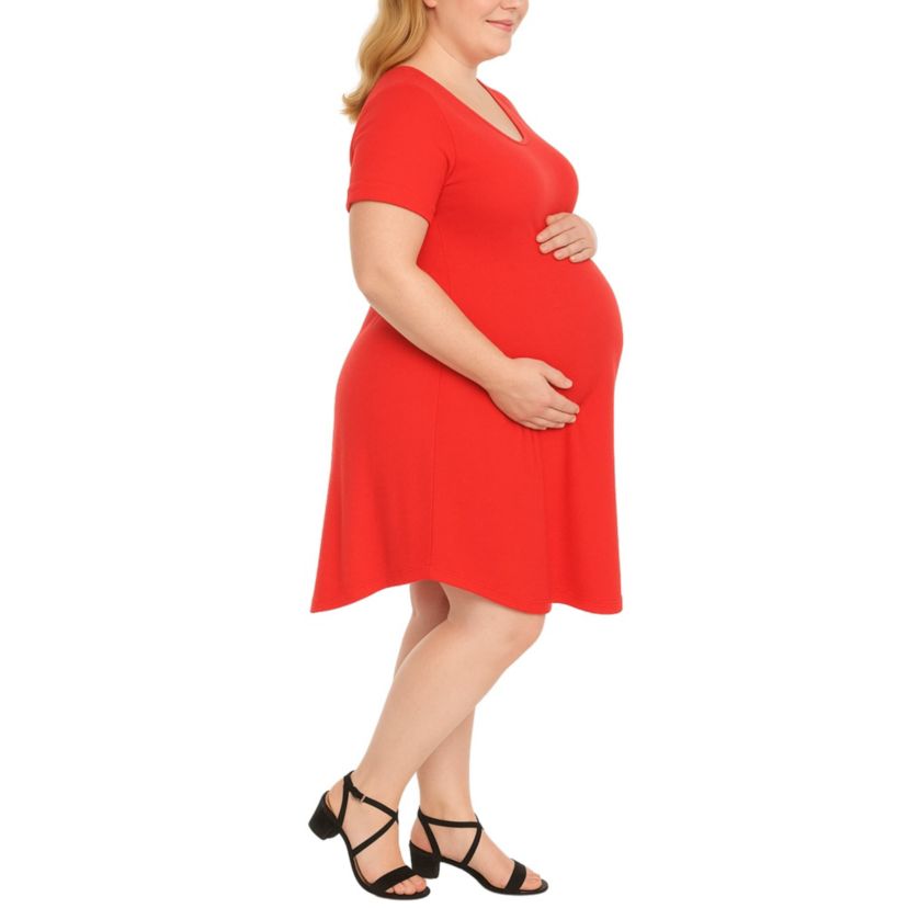 V-Neck Maternity Swing Dress