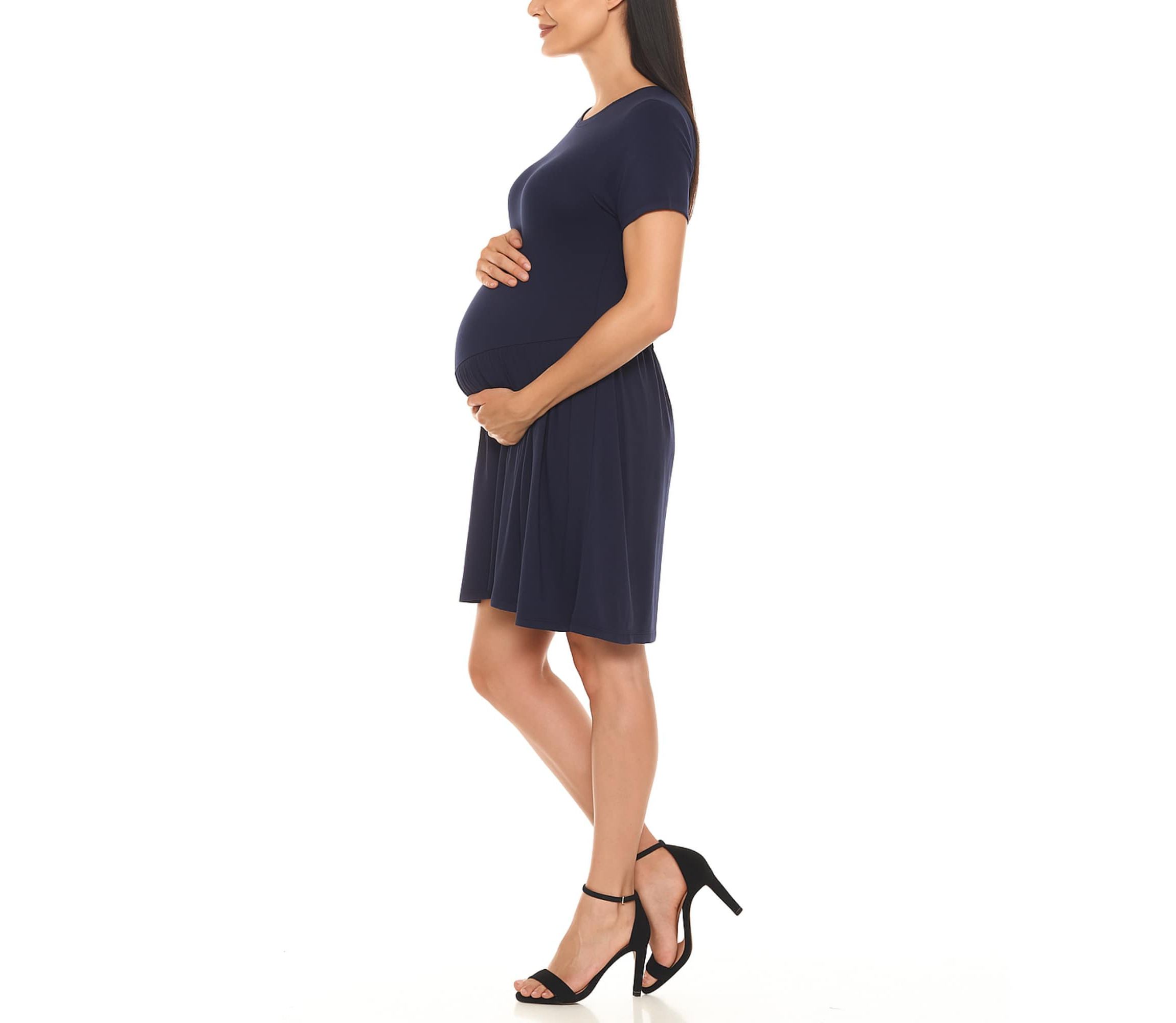 Asymmetrical Waistline Maternity Dress