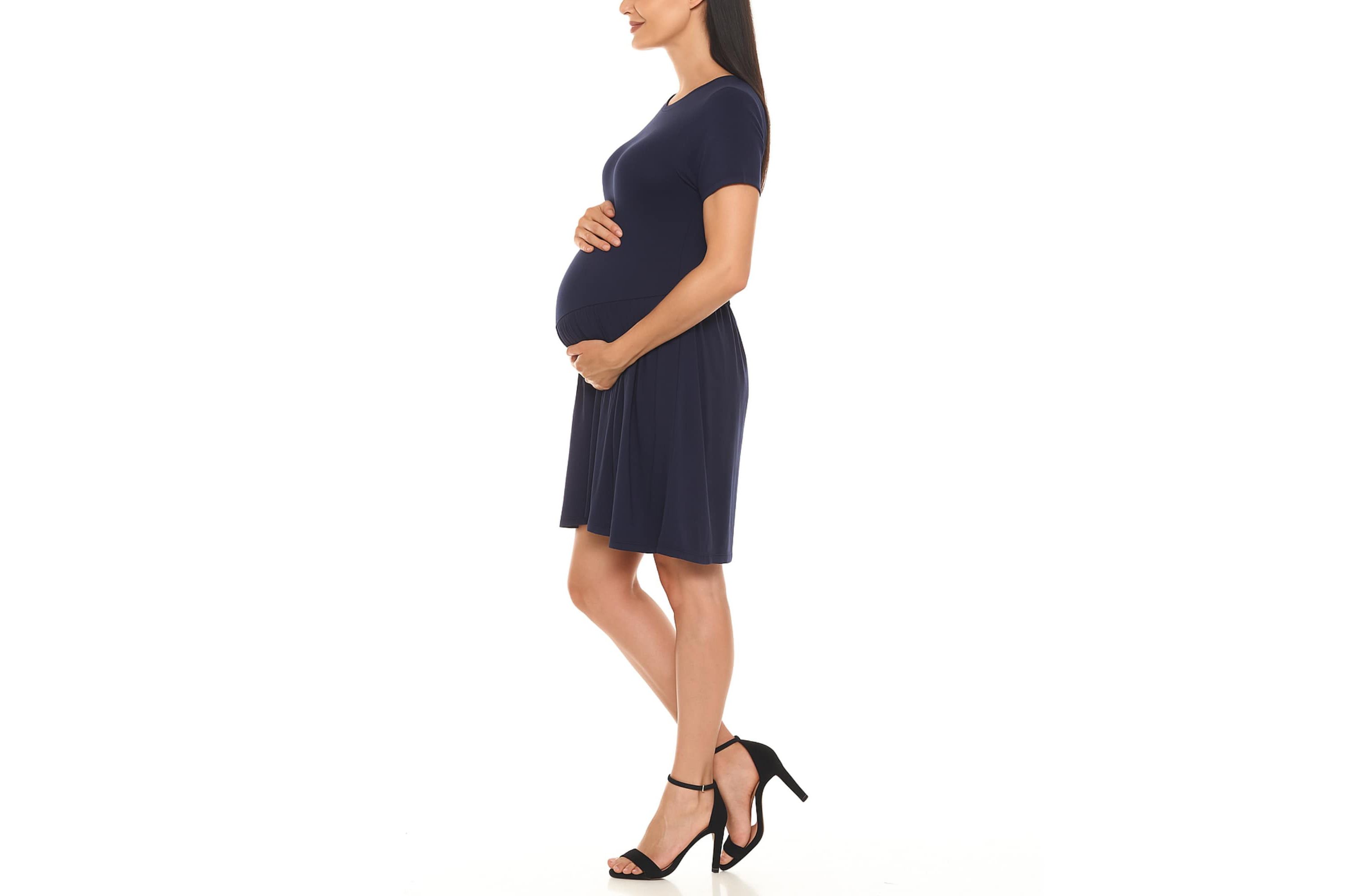 Asymmetrical Waistline Maternity Dress