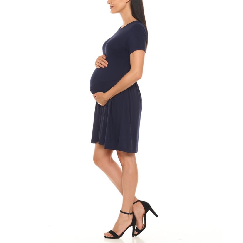 Asymmetrical Waistline Maternity Dress