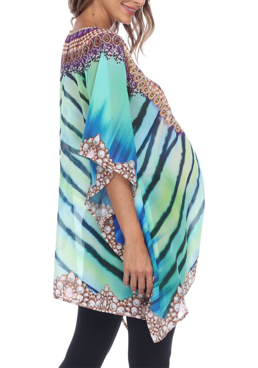 Maternity Short Caftan with Tie-up Neckline