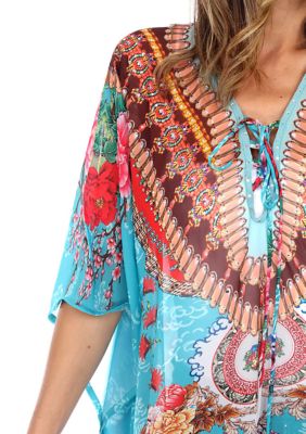 Maternity Short Caftan with Tie-up Neckline