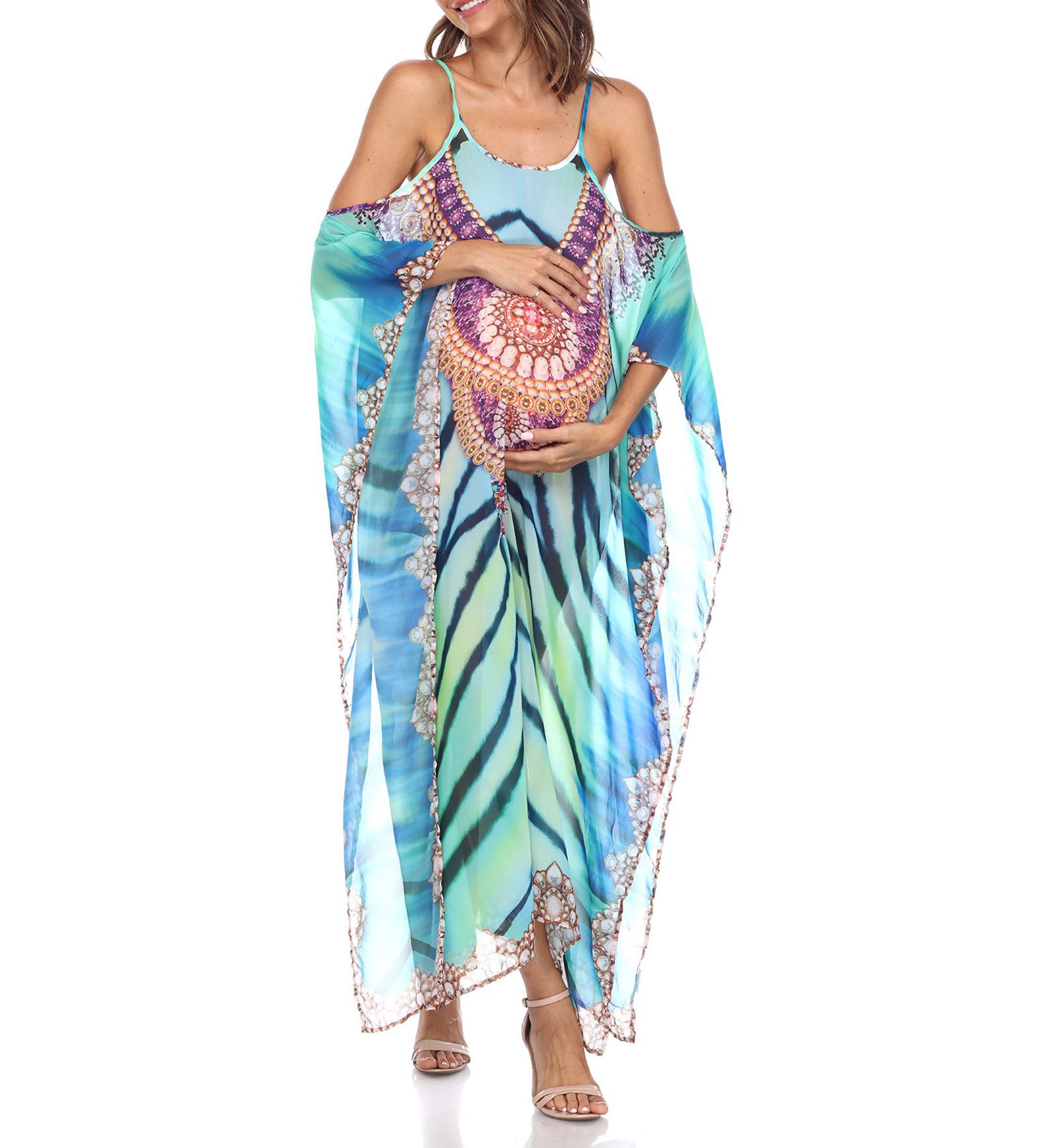 Maternity Plus Size Sheer Maxi Caftan