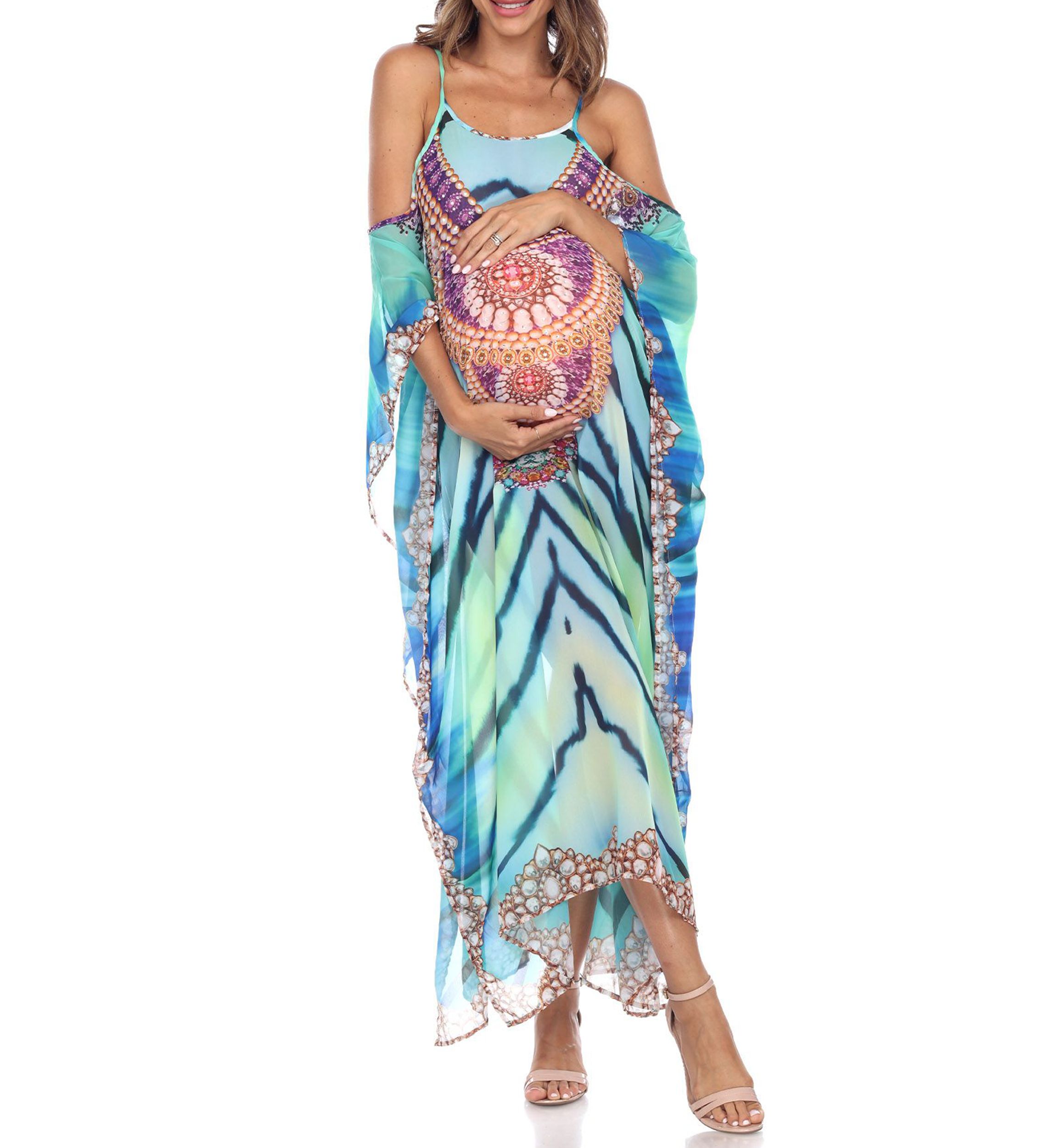 Maternity Plus Size Sheer Maxi Caftan