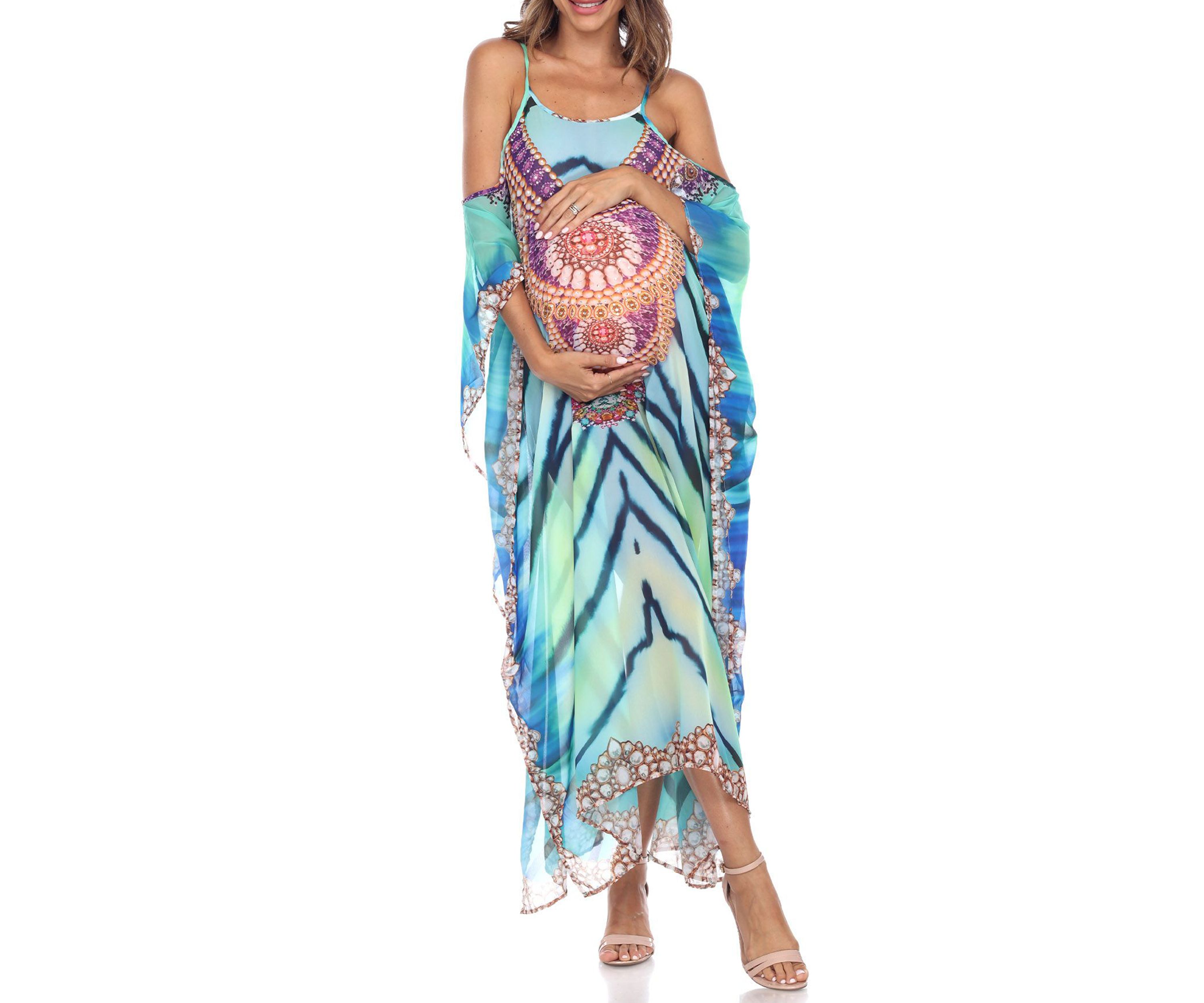 Maternity Plus Size Sheer Maxi Caftan