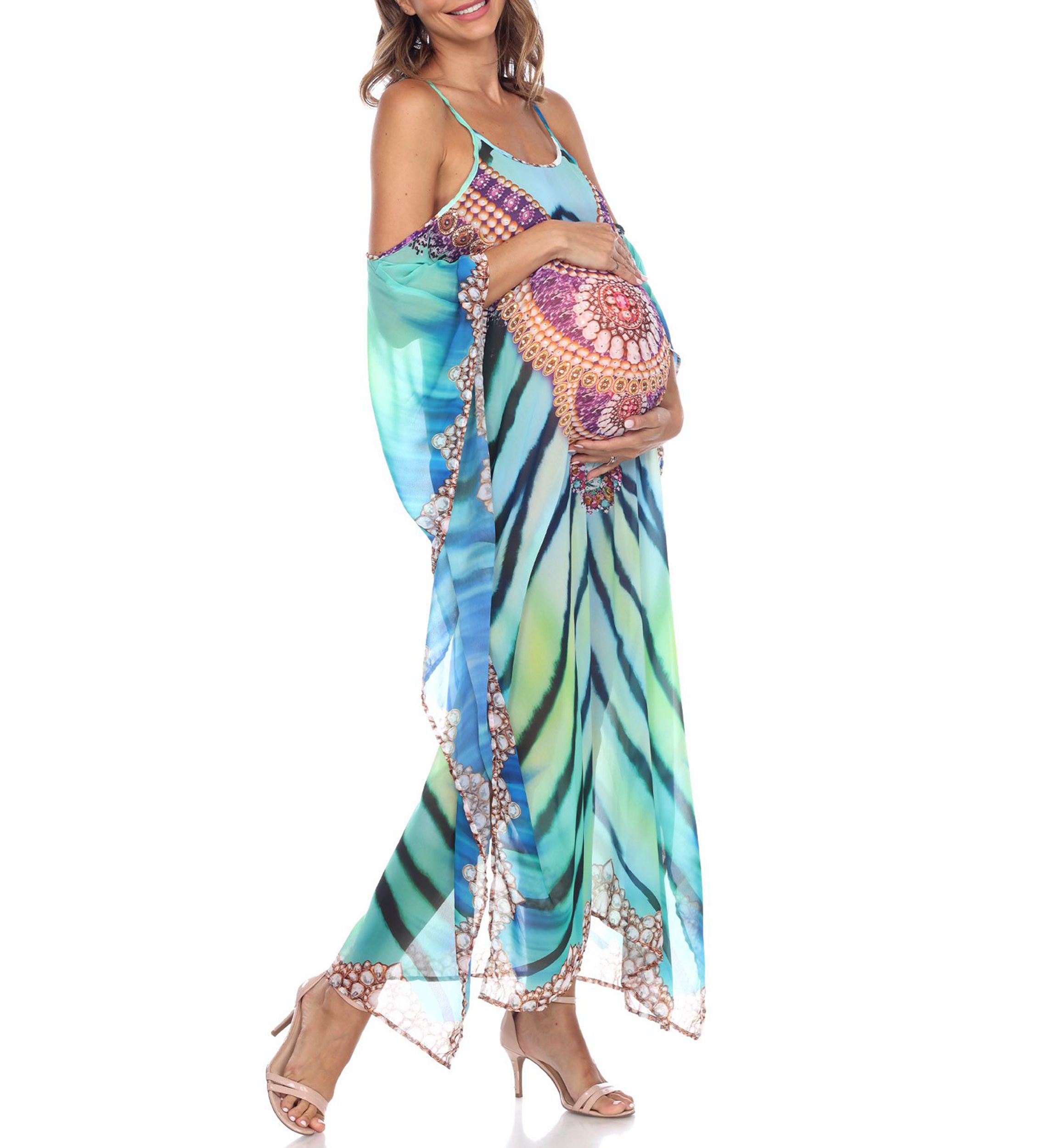 Maternity Plus Size Sheer Maxi Caftan