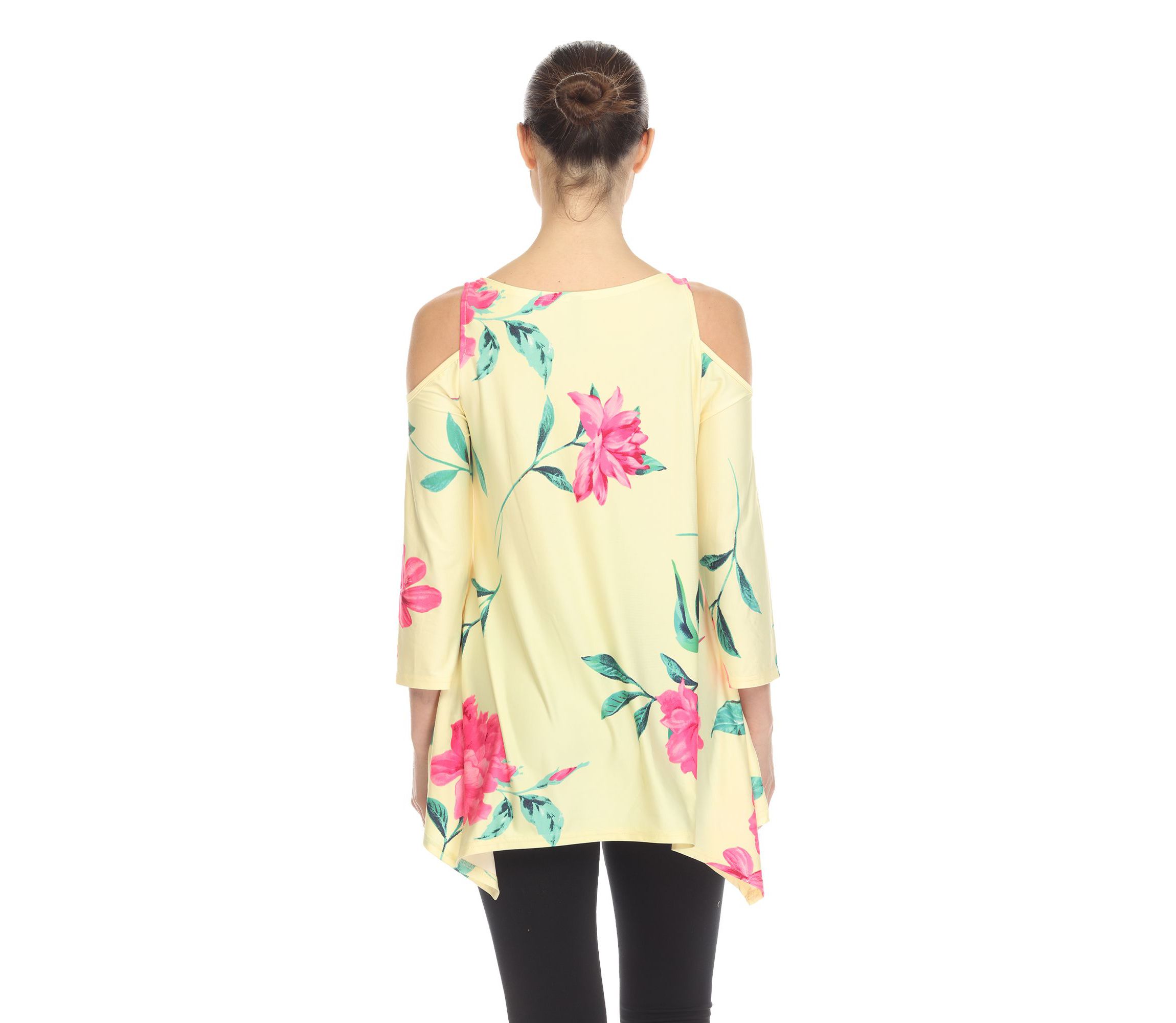 Maternity Floral Printed Cold Shoulder Tunic