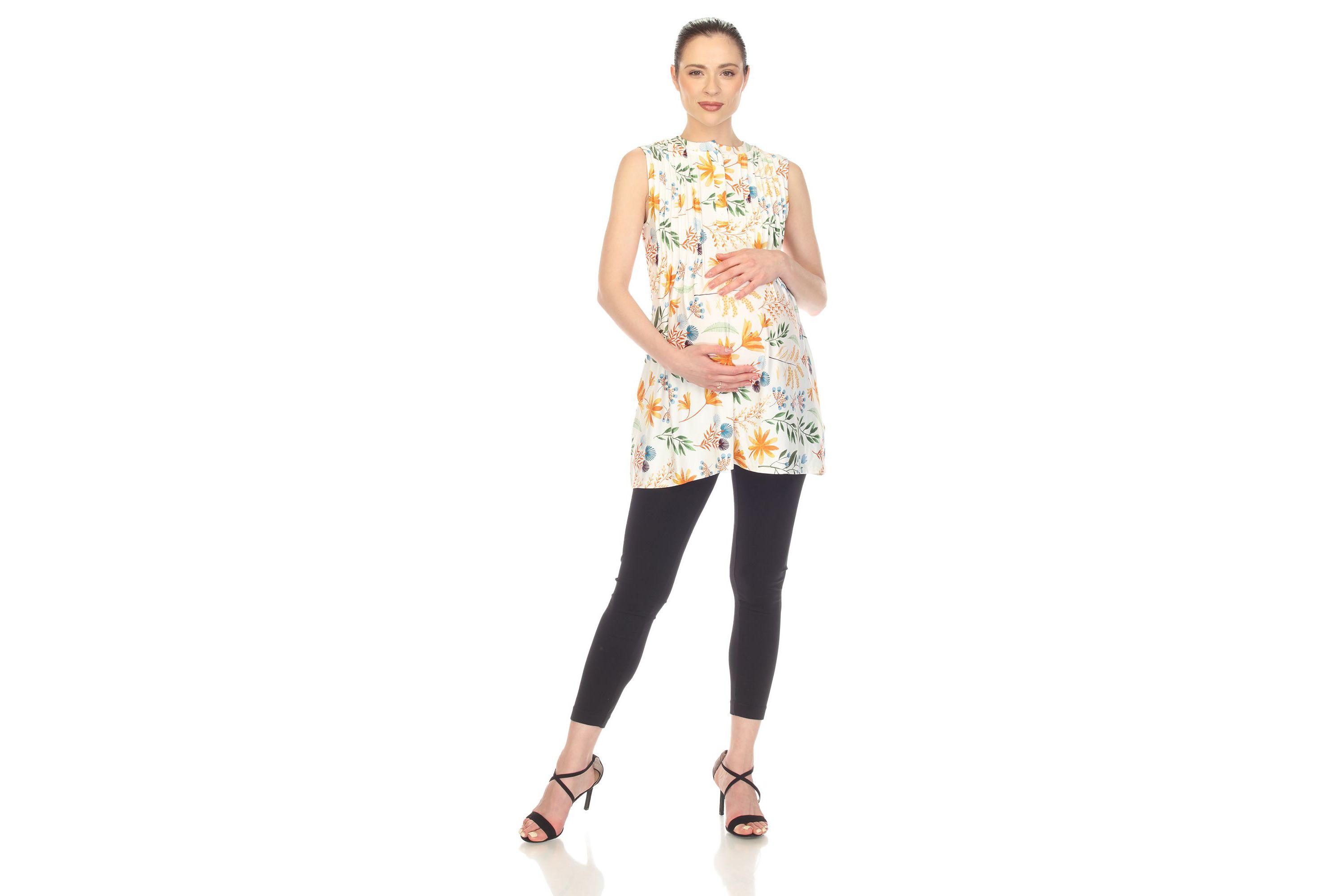 Maternity Floral Sleeveless Tunic Top