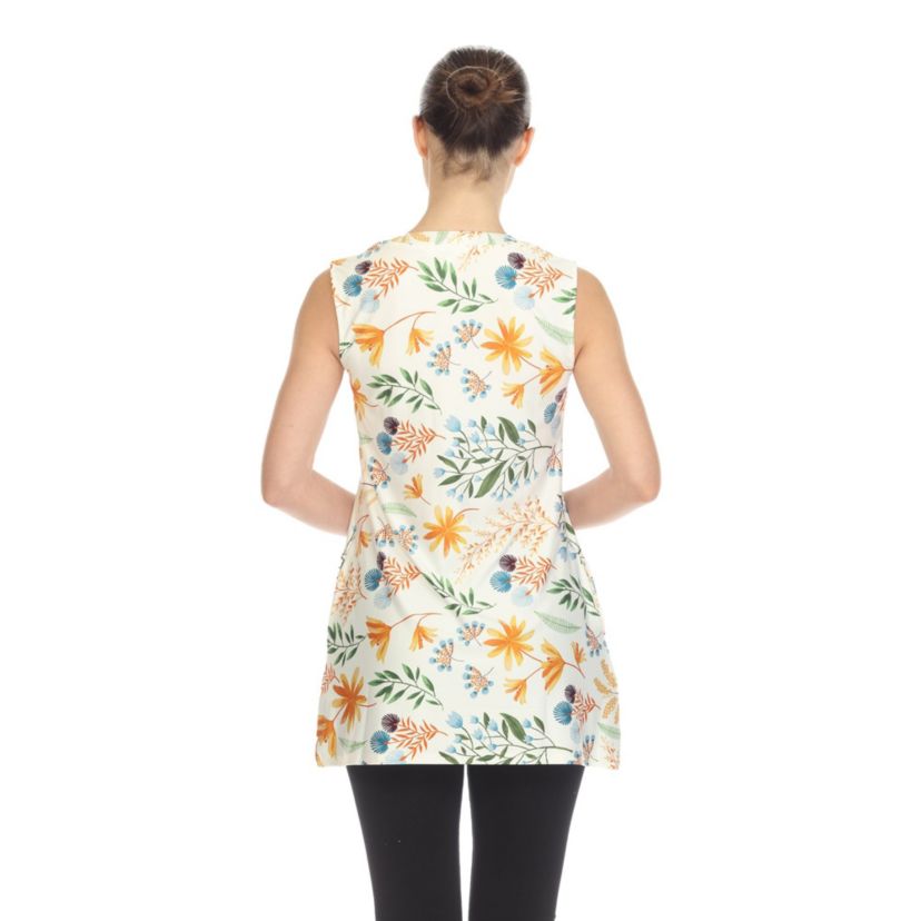 Maternity Floral Sleeveless Tunic Top