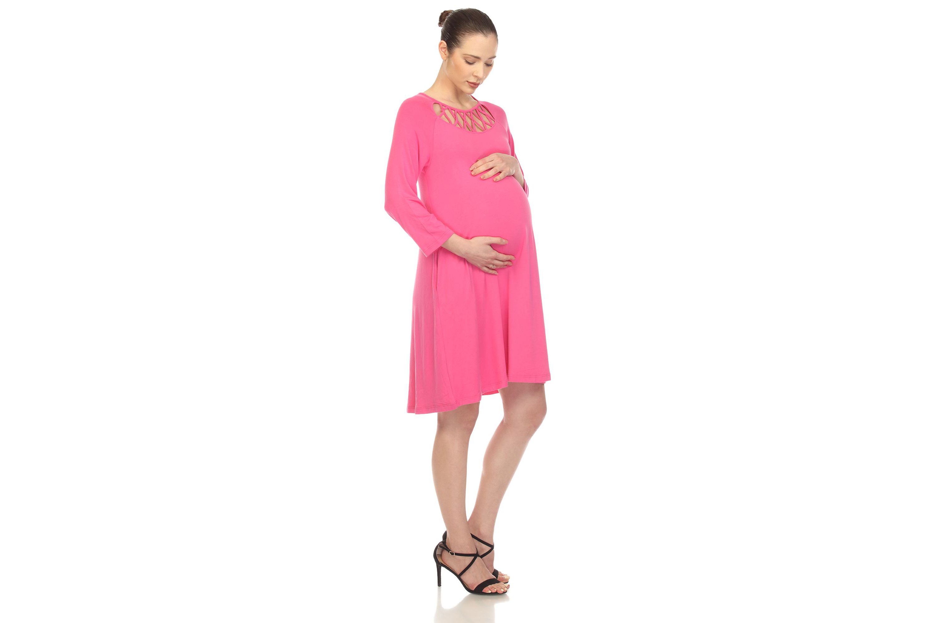 Maternity CrissCross Neckline Swing Dress