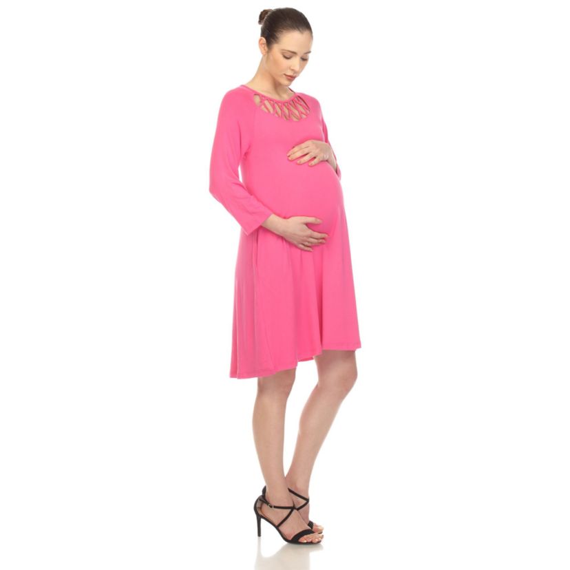 Maternity CrissCross Neckline Swing Dress