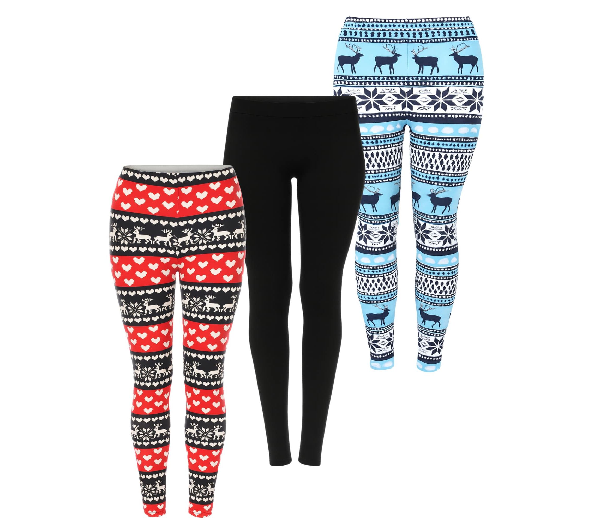 Women’s Holiday Leggings 3-Pack – Festive Prints & Cozy Styles