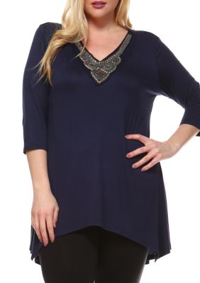 White Mark Women's Plus Size Luna Tunic