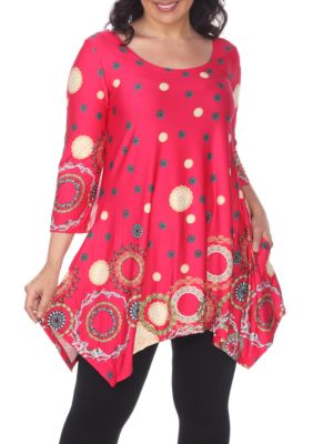 White Mark Women's Plus Size Erie Tunic, Fuchsia, 3X