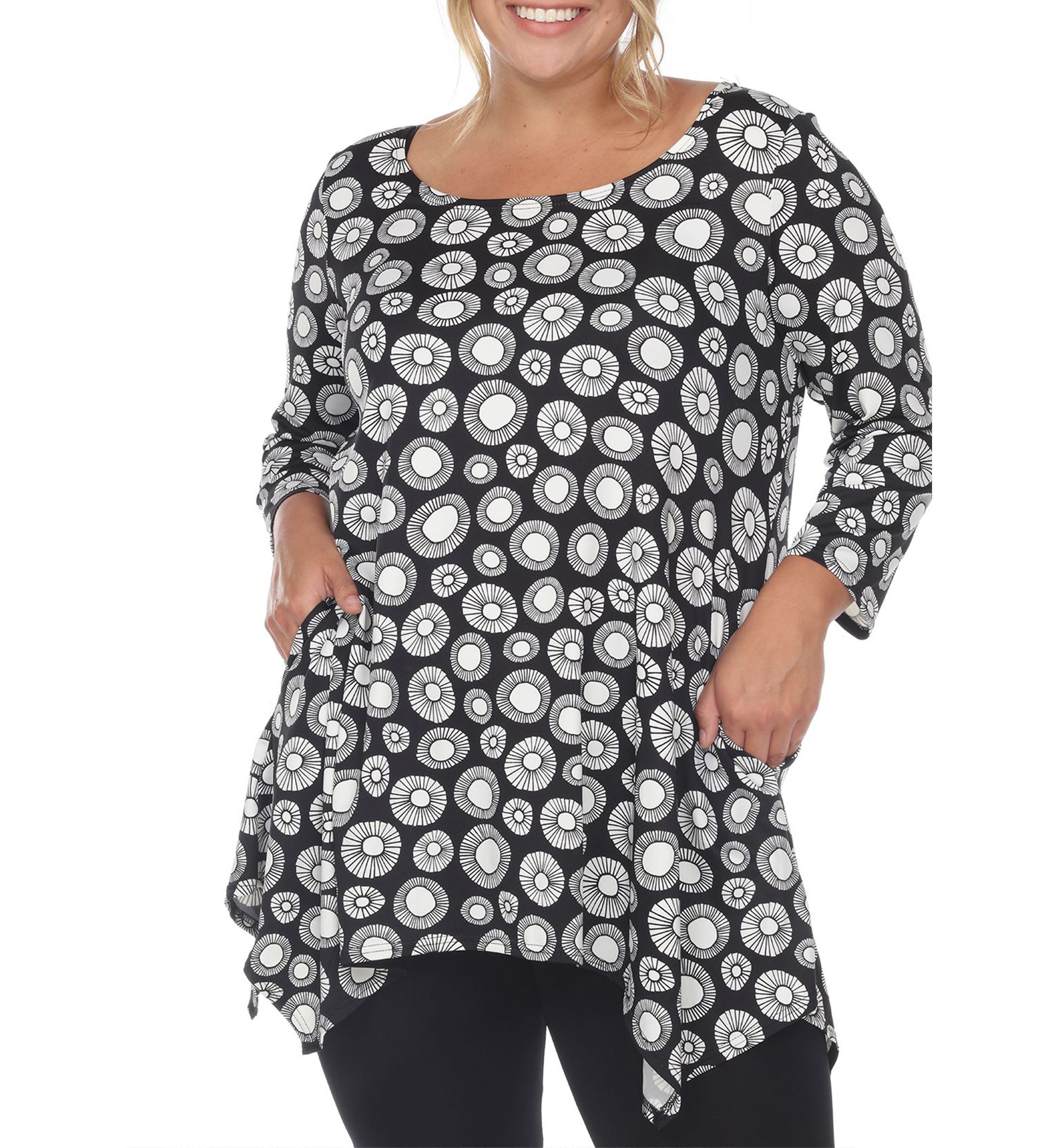 PS Printed Geometric Circle Tunic Top