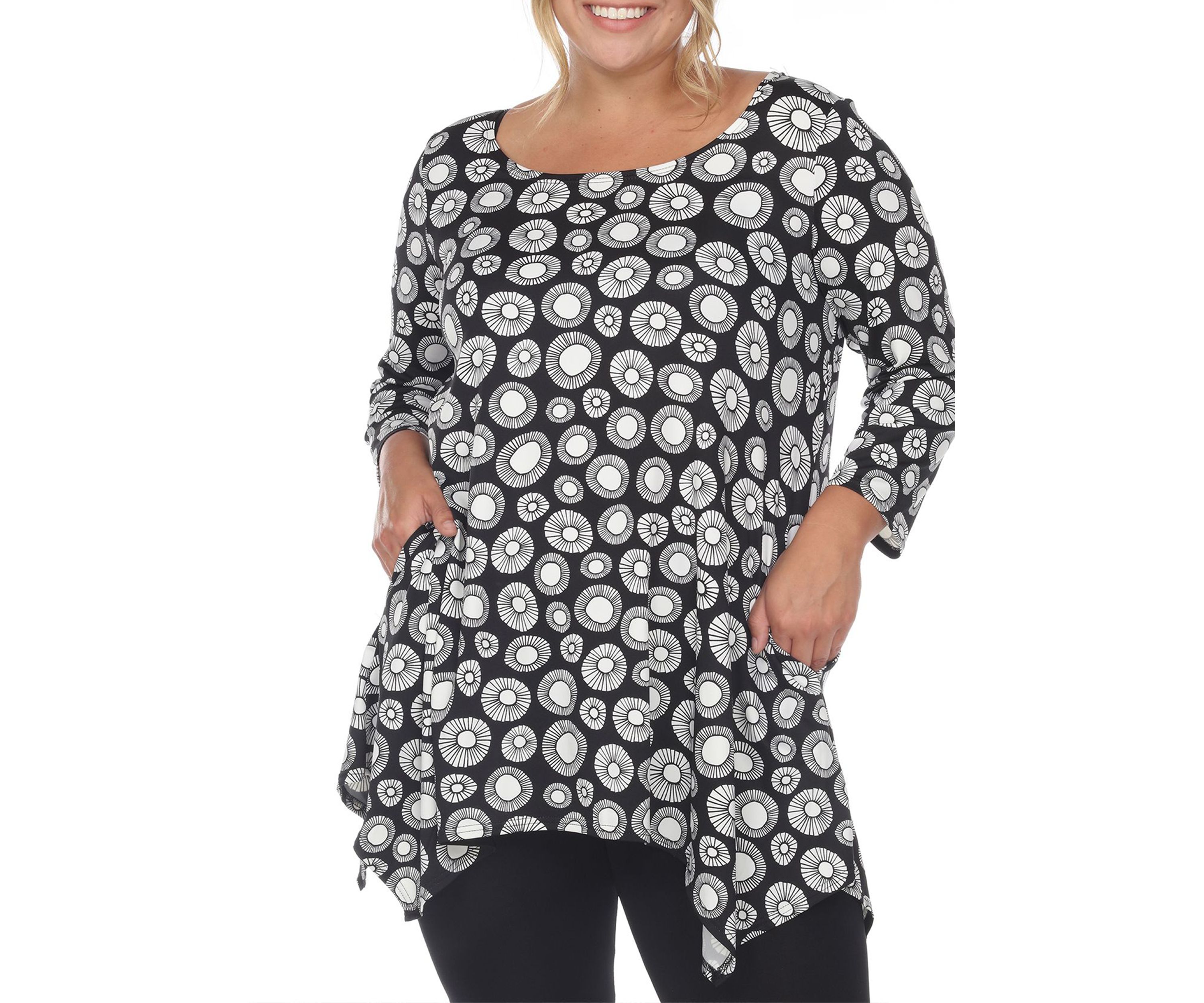 PS Printed Geometric Circle Tunic Top