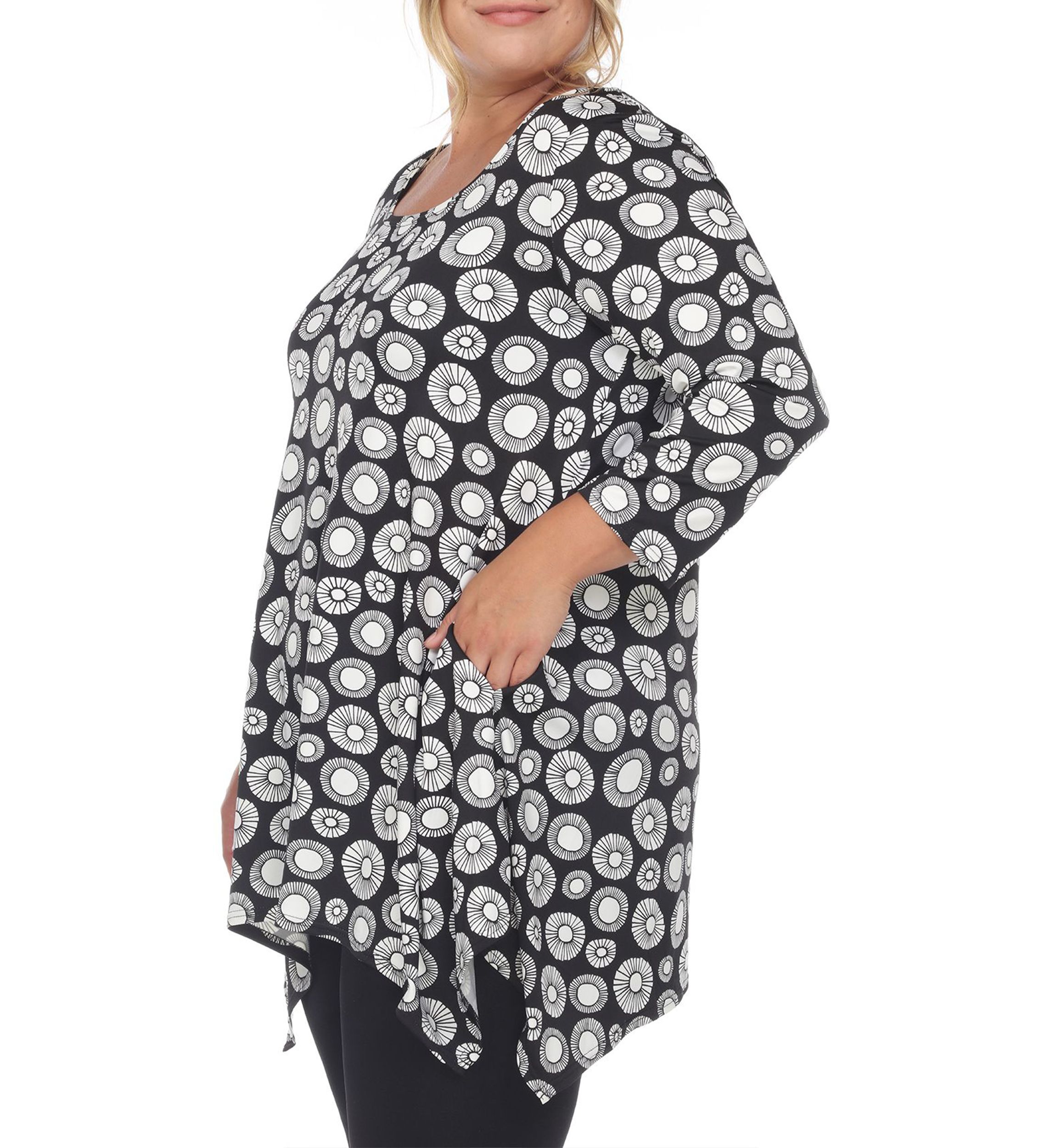 PS Printed Geometric Circle Tunic Top