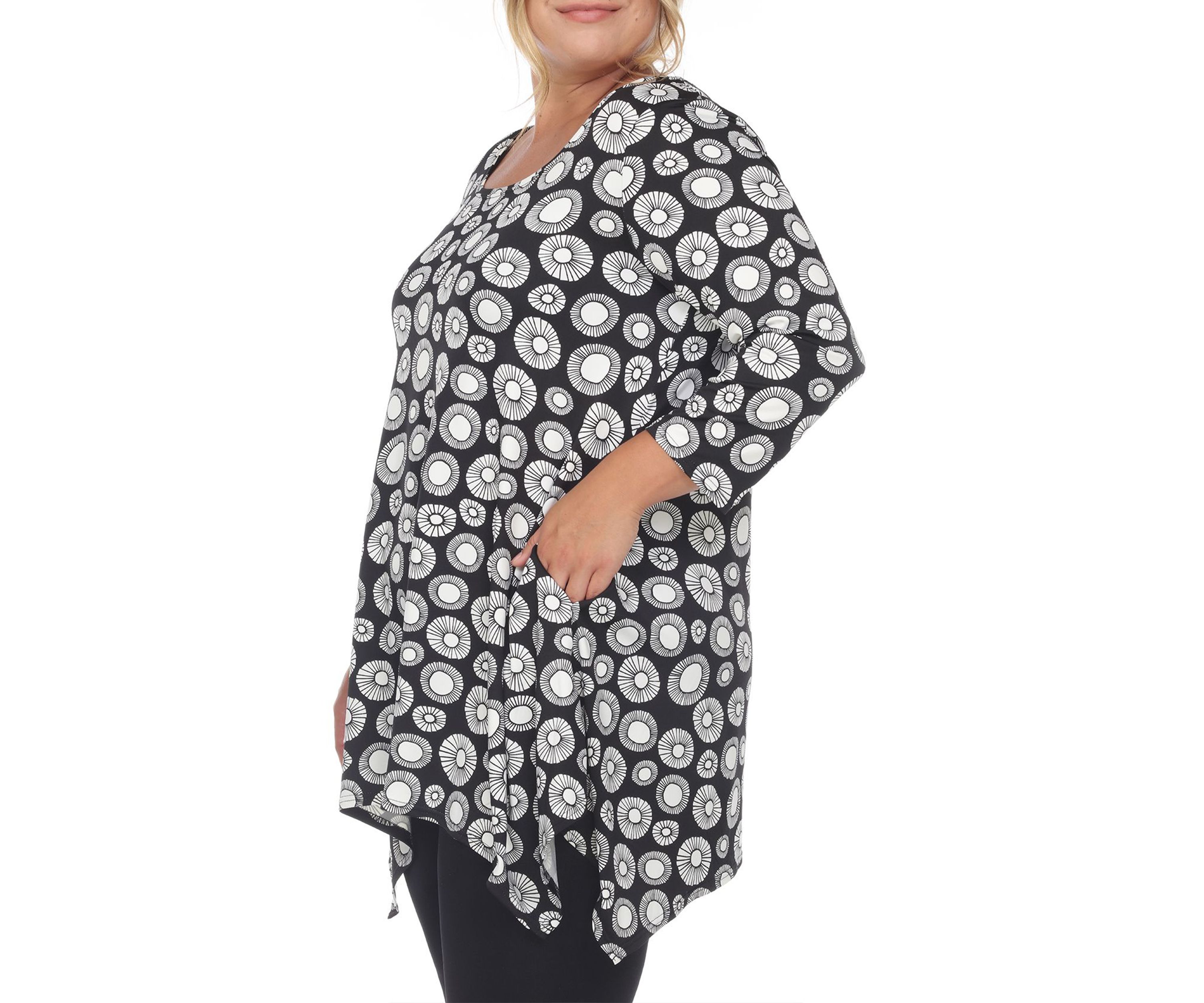 PS Printed Geometric Circle Tunic Top