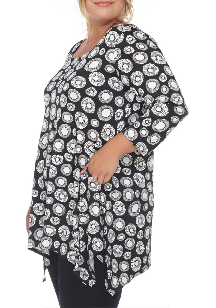 PS Printed Geometric Circle Tunic Top