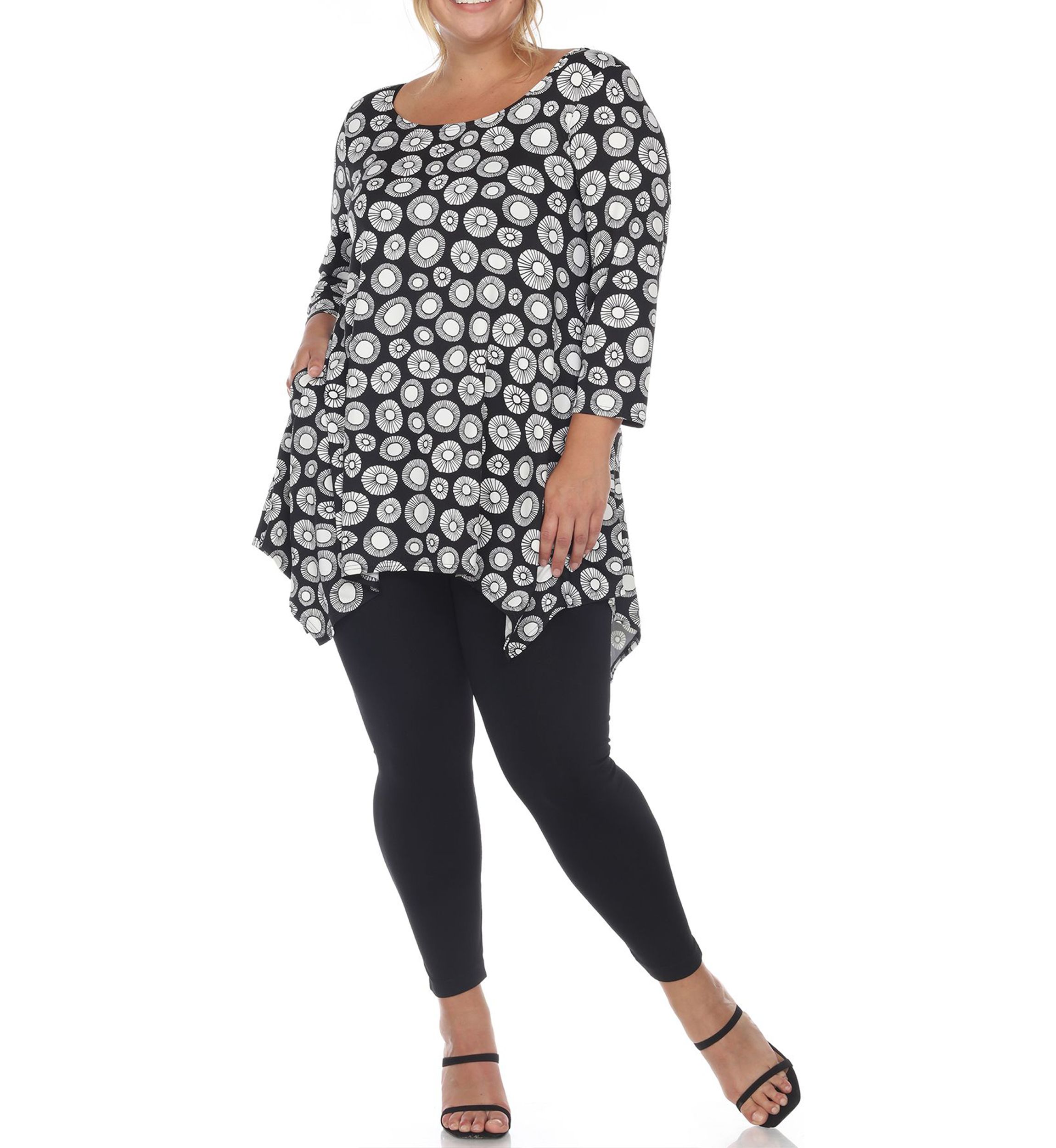 PS Printed Geometric Circle Tunic Top