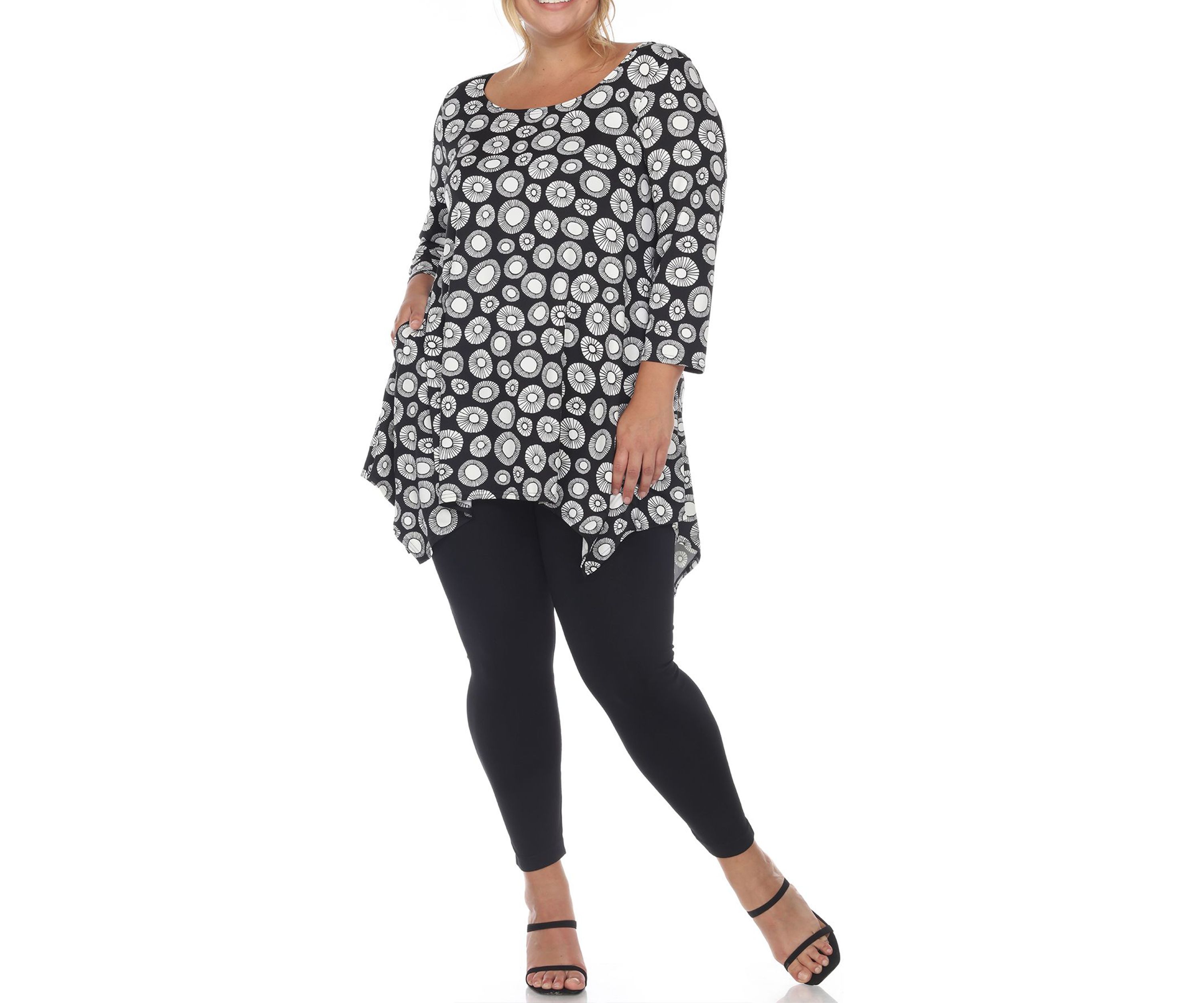 PS Printed Geometric Circle Tunic Top