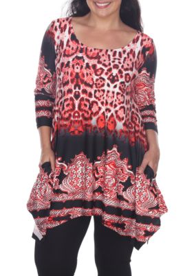 belk plus size tunic tops