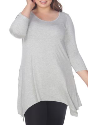 White Mark Women's Plus Size Makayla Tunic, Grey, 4X