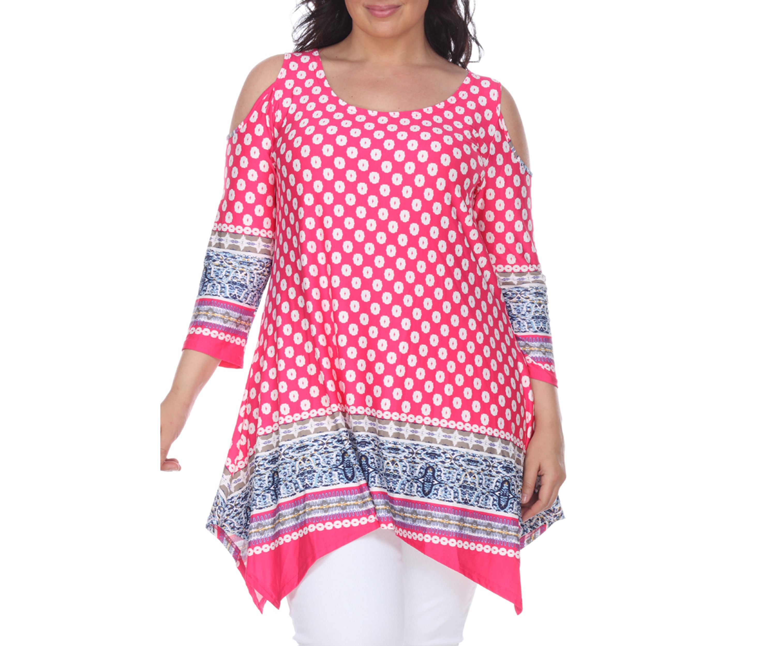 Plus Size Antonia Cut Out Shoulder Tunic