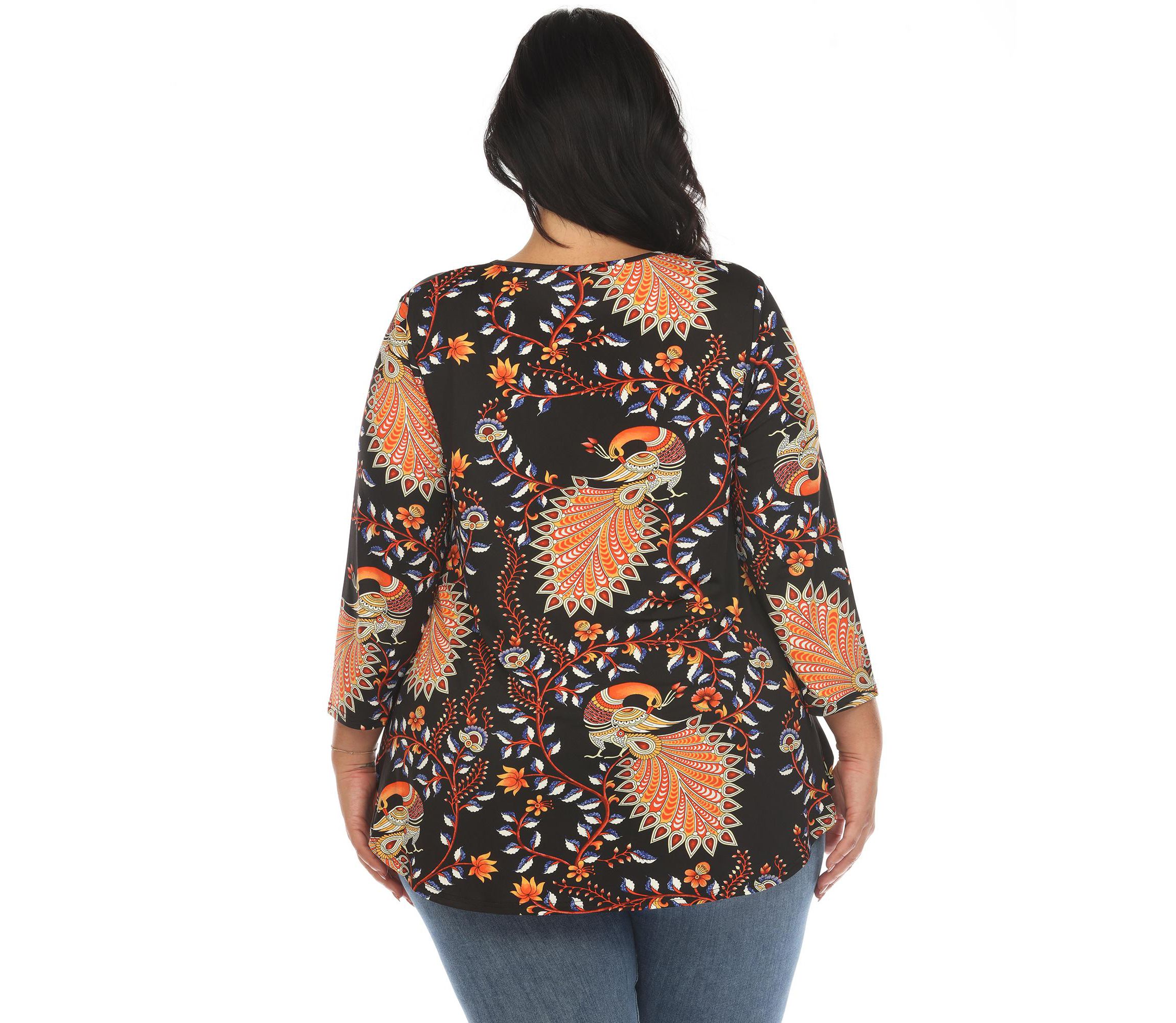 Plus Size Vibrant Boho Swing Top