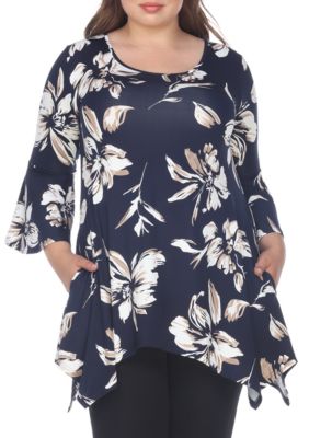 White Mark Women's Plus Size Blanche Tunic Top