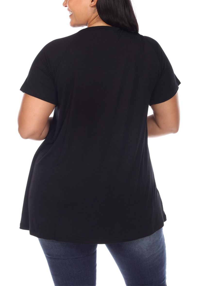 Plus Size Crisscross Cutout Short Sleeve Top