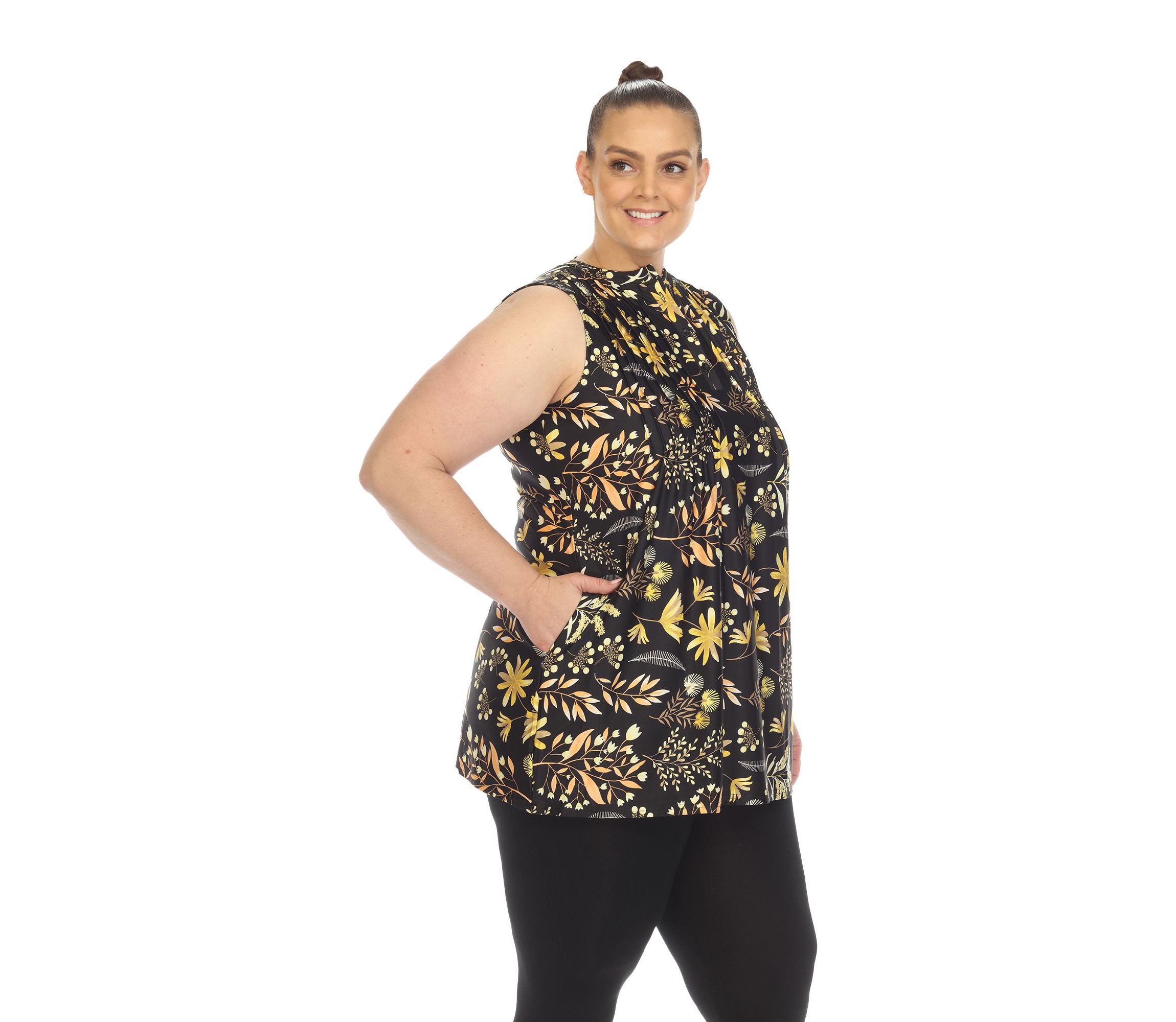 Plus Size Floral Sleeveless Tunic Top