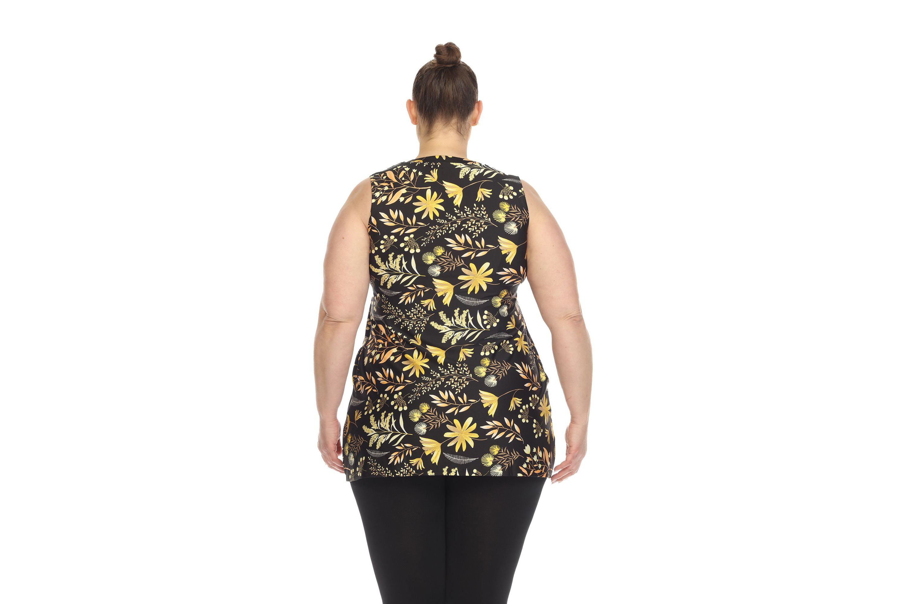 Plus Size Floral Sleeveless Tunic Top
