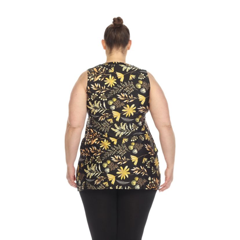 Plus Size Floral Sleeveless Tunic Top