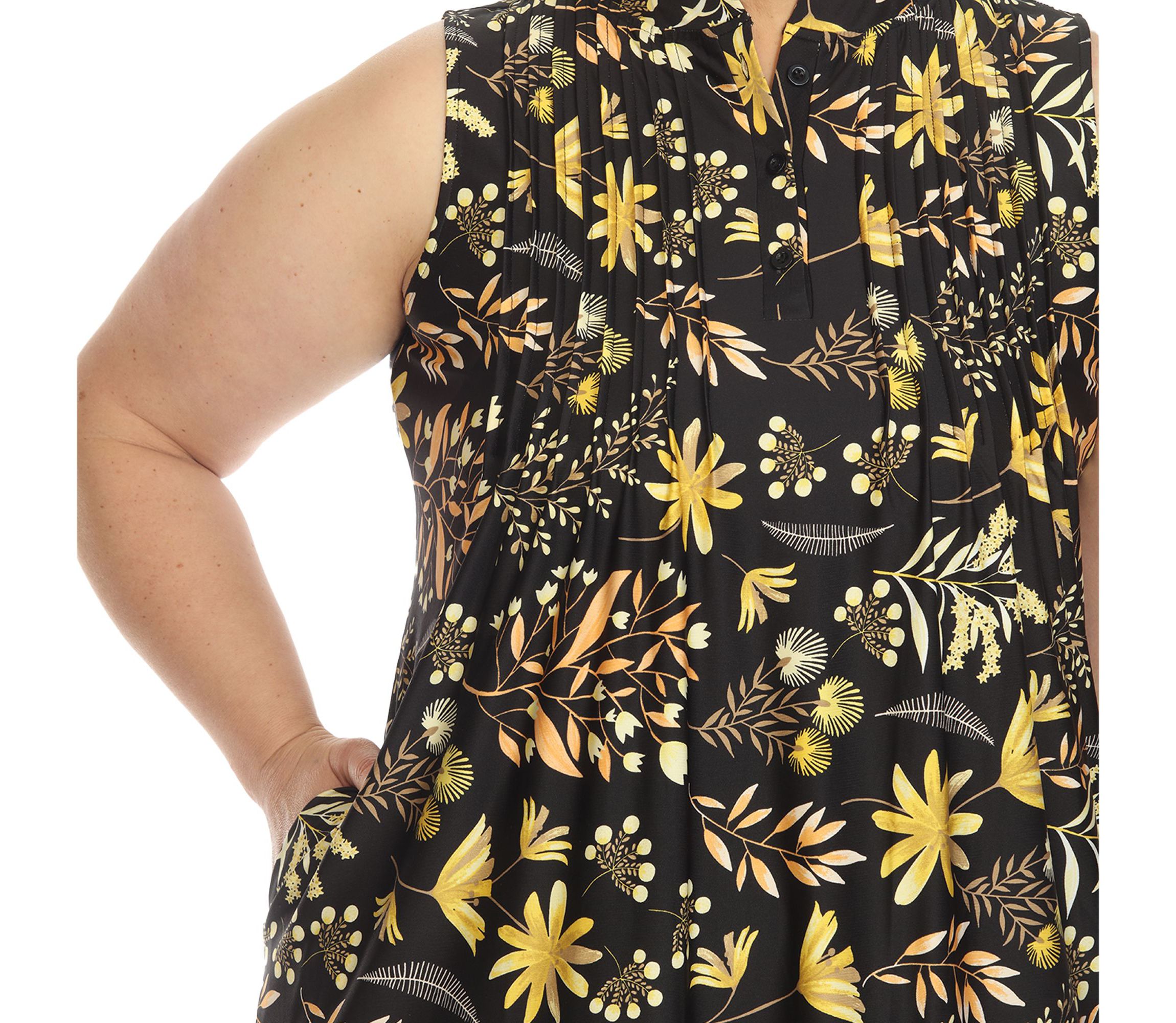 Plus Size Floral Sleeveless Tunic Top